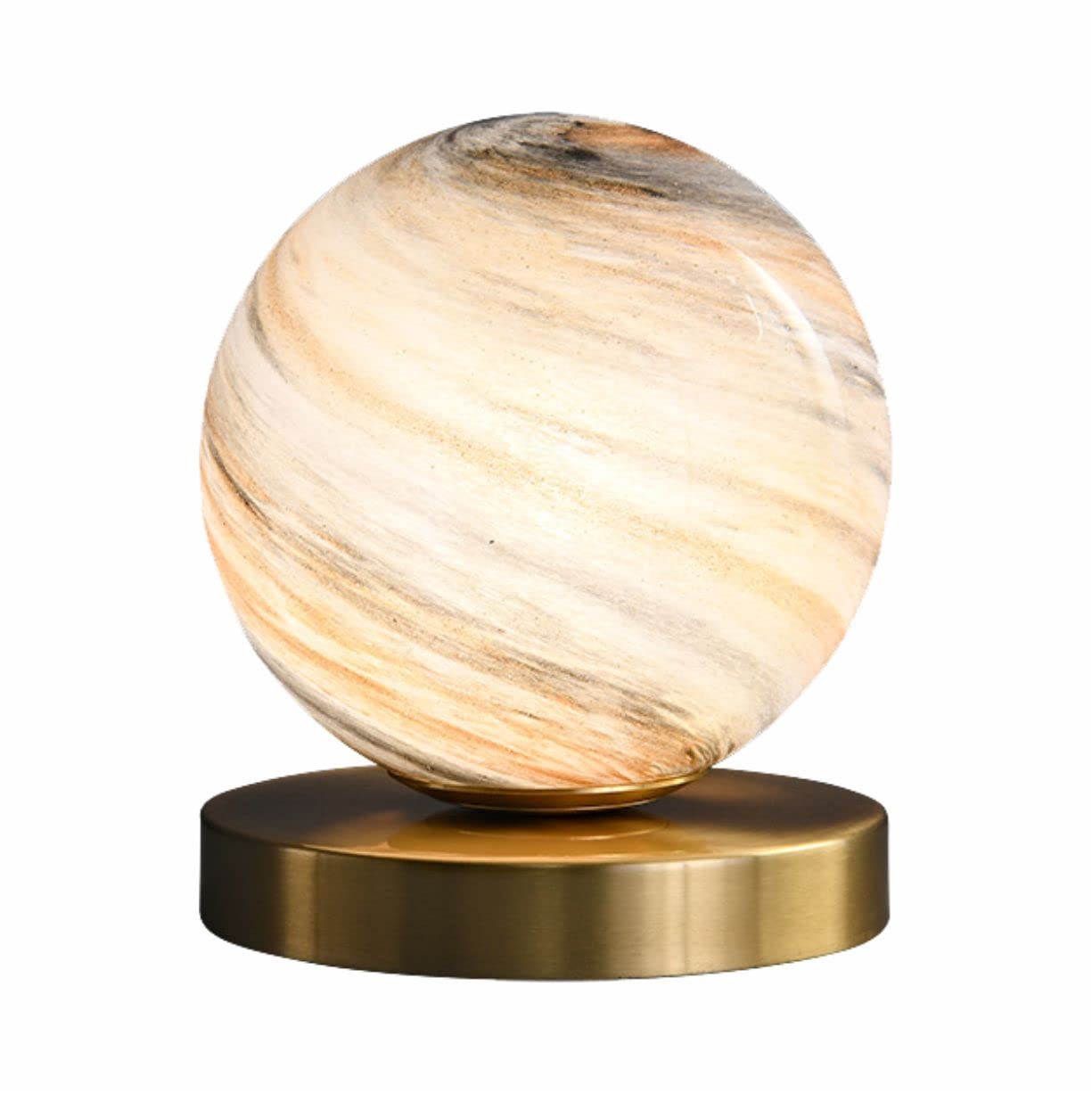 Mini Globe Table Lamp - Modern Glass Ball Desk Lamp with Switch & Plug - Perfect for Bedroom, Living Room, Bookshelf & Reading Decor - Earth-Themed Night Light for Home Office & Study Spaces