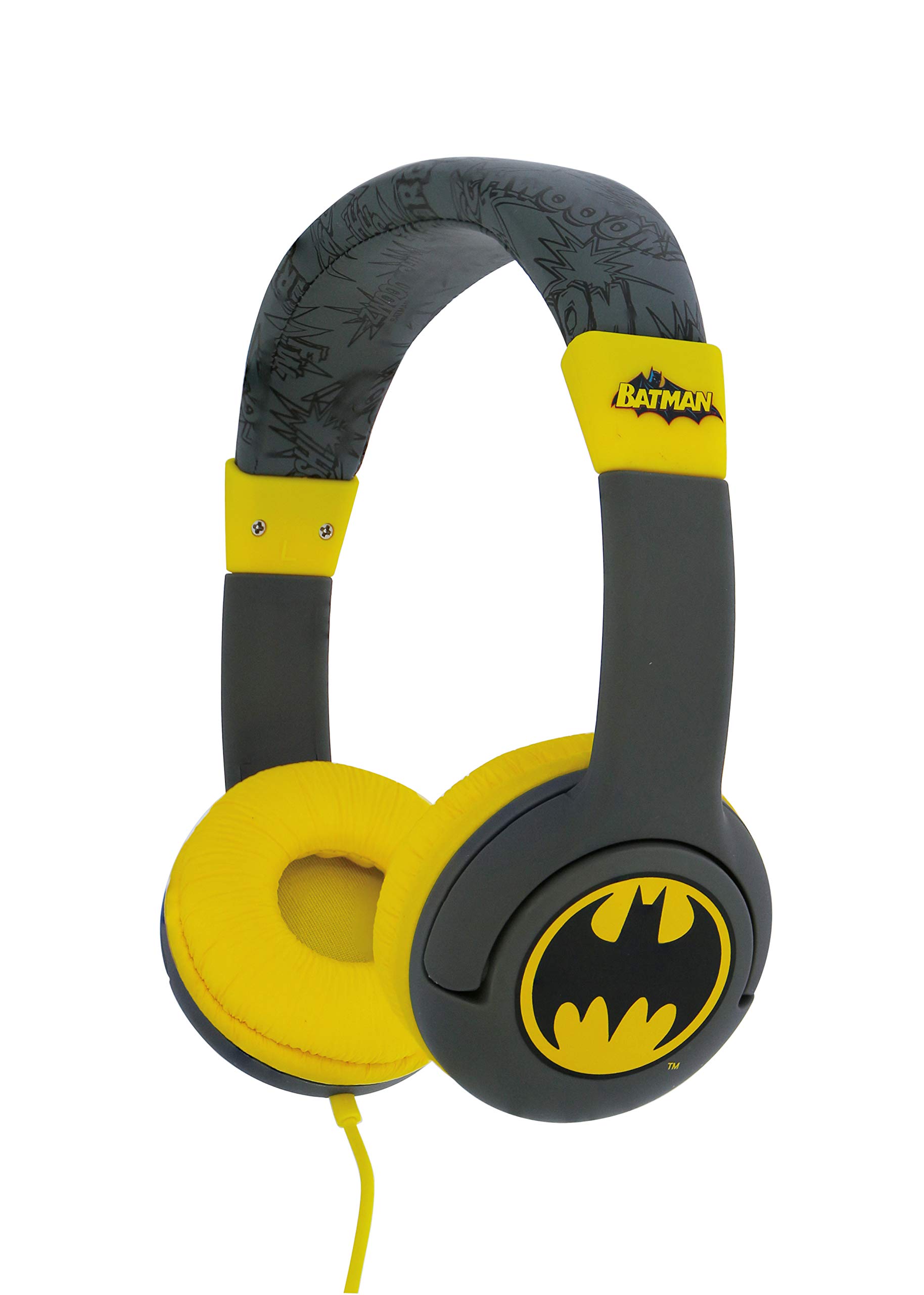 OTL Technologies Batman Caped Crusader Kids Wired Headphones - Black Superhero Headset for Children's Music, Gaming & School Online Classes | Perfect Gift for DC Comics Fans