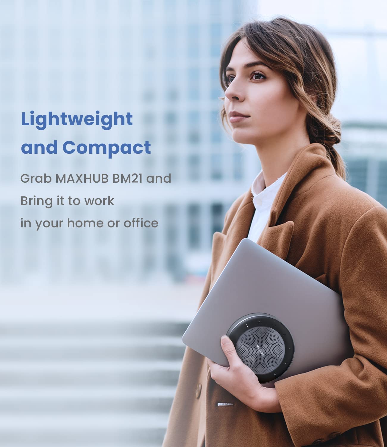 Upgraded BM21 Bluetooth Conference Speakerphone with Wireless Charging - 6 Microphone Array, 360° Voice Pickup & Noise Cancellation for Home Office, Online Meetings & Webinars | USB Speaker for Crystal Clear Calls & Wireless Charging Station