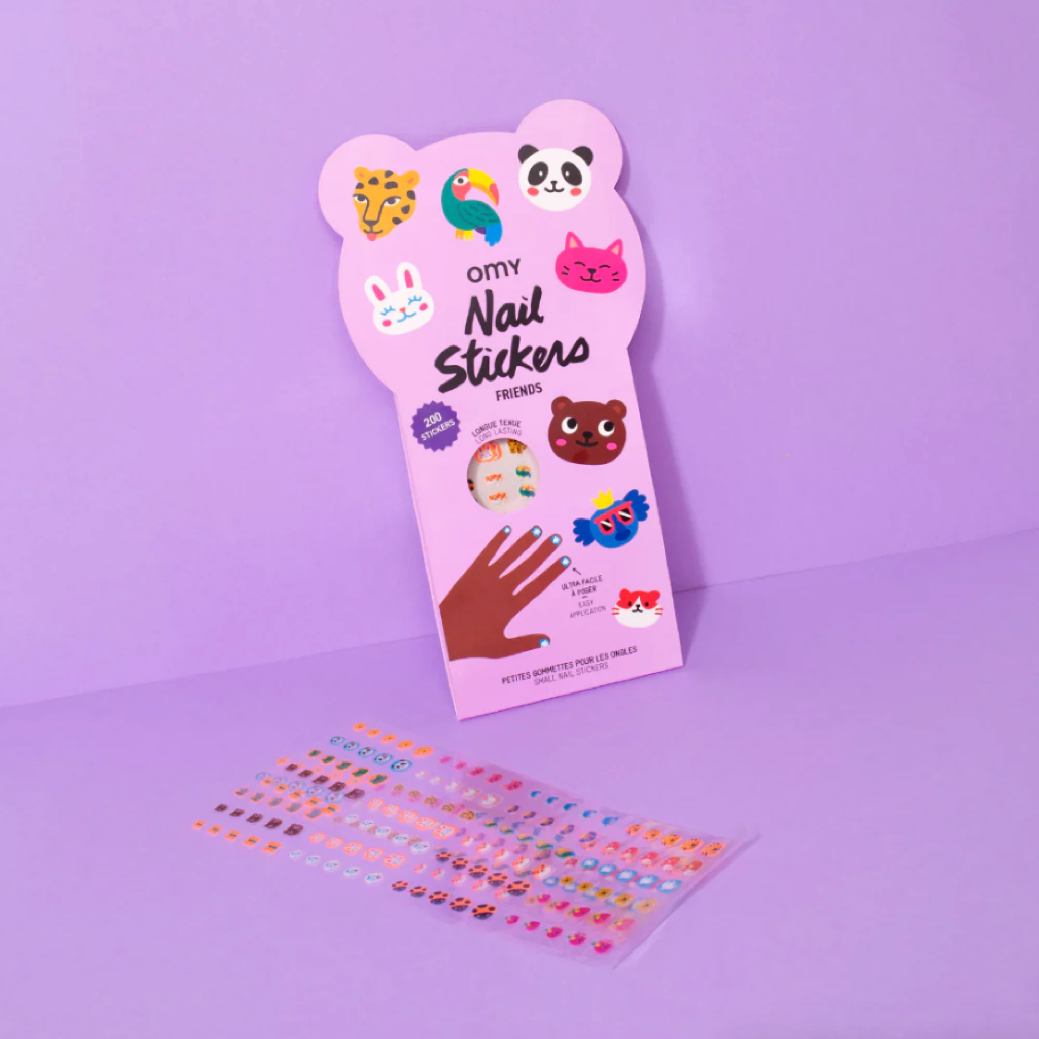 Pink Animal Nail Stickers for Kids - Cute DIY Nail Art Decals for Girls, Perfect for Birthday Parties & Playdates