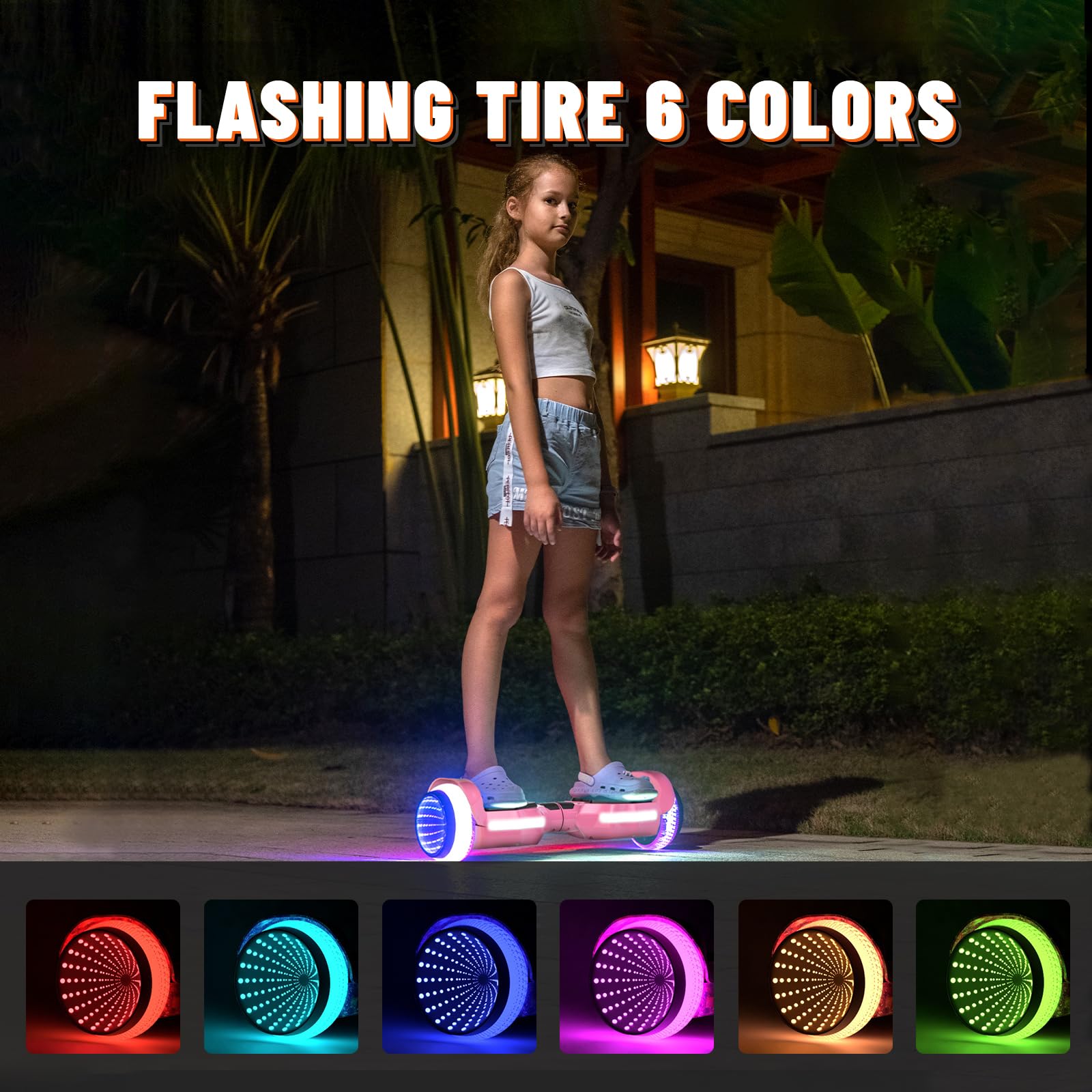 Electric Scooter with Colorful LED Light-Up Wheels, Bluetooth Speakers & App Control - Dual 250W Motors, 8.5 mph Speed & 8.5 Mile Range - Perfect for Commuting, Campus Travel & Fun Rides for Kids, Teens & Adults