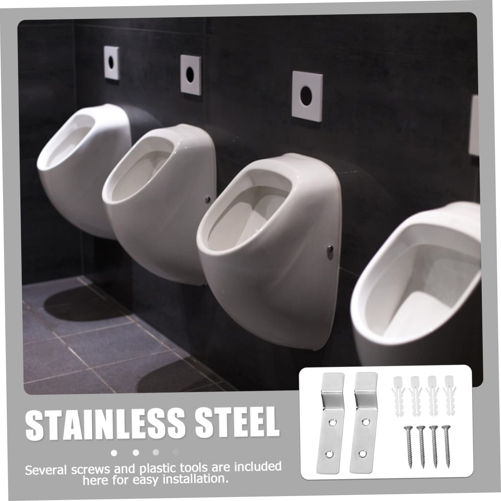 4-Pack Stainless Steel Hanging Urinal Bucket Bracket - Space Saving Toilet Hook Accessory for Home, RV, Boat & Camping - Durable & Rustproof Bathroom Organizer