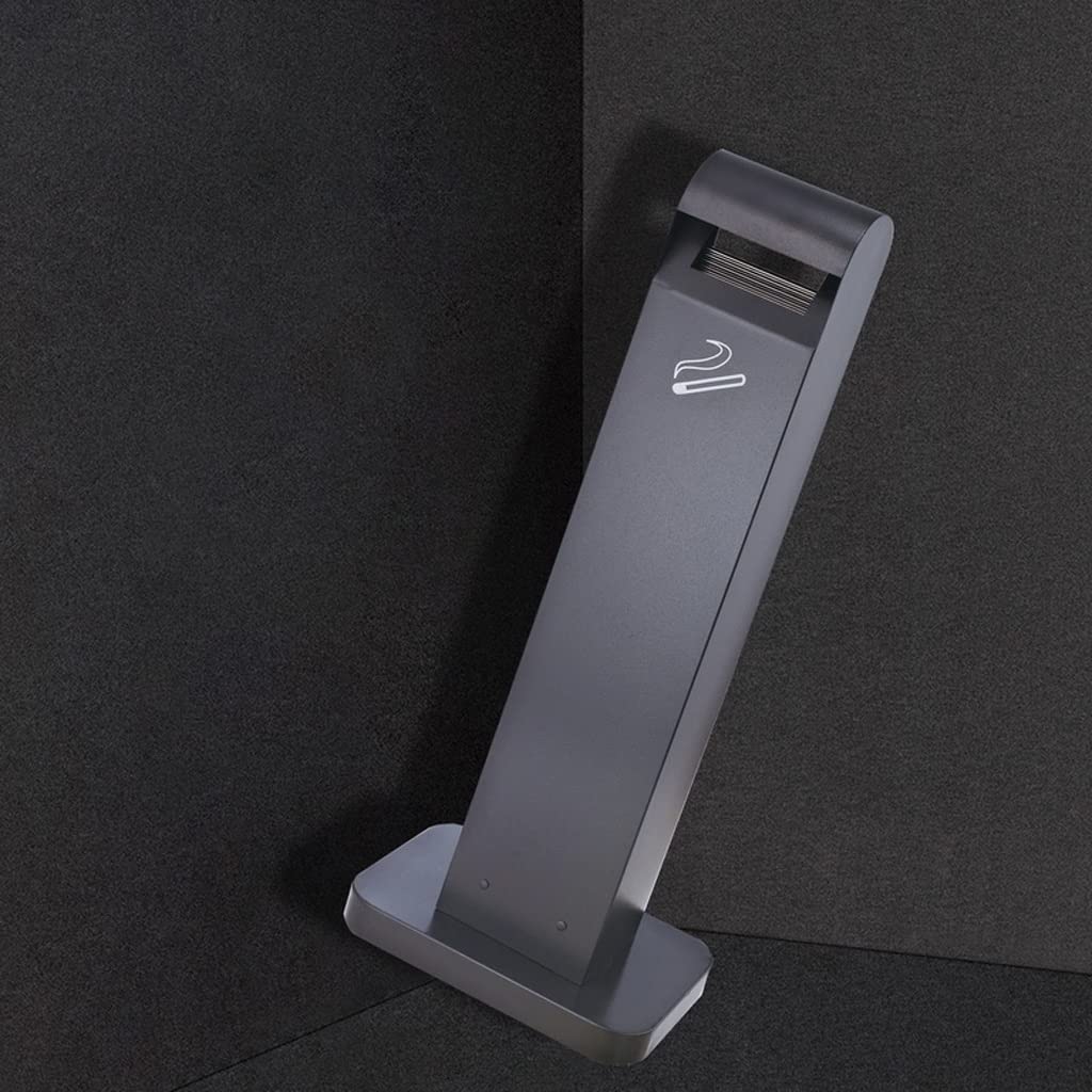 Premium Stainless Steel Outdoor Cigarette Receptacle - Vertical Ashtray with Floor Stand for Smoking Areas, Commercial Use, Parks & Public Spaces (Color: A)