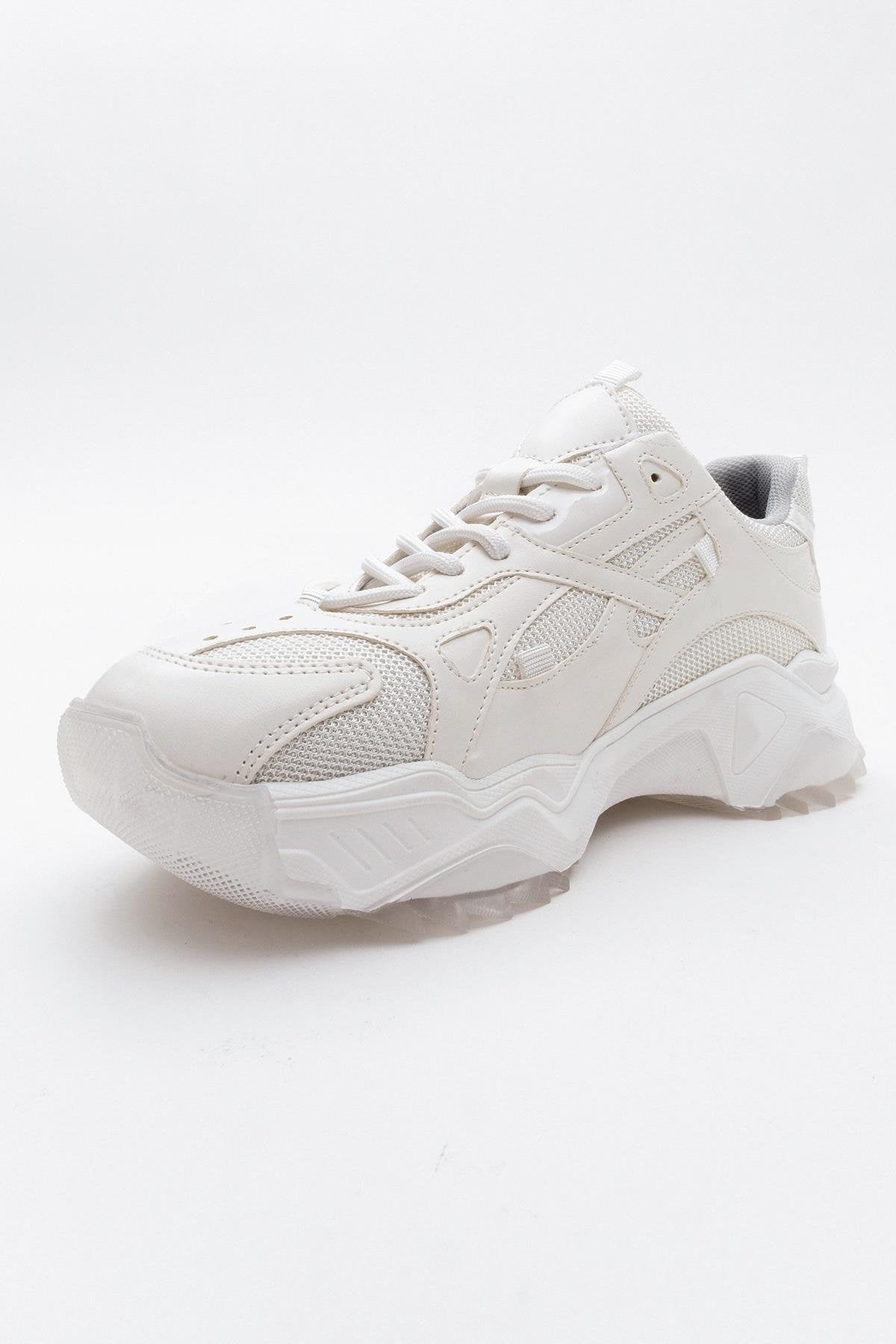 Loretta Women's White Platform Sneakers - Fashion Chunky Sneakers for Women, Comfortable Casual Walking Shoes, Perfect for Streetwear, Workout & Everyday Outfits