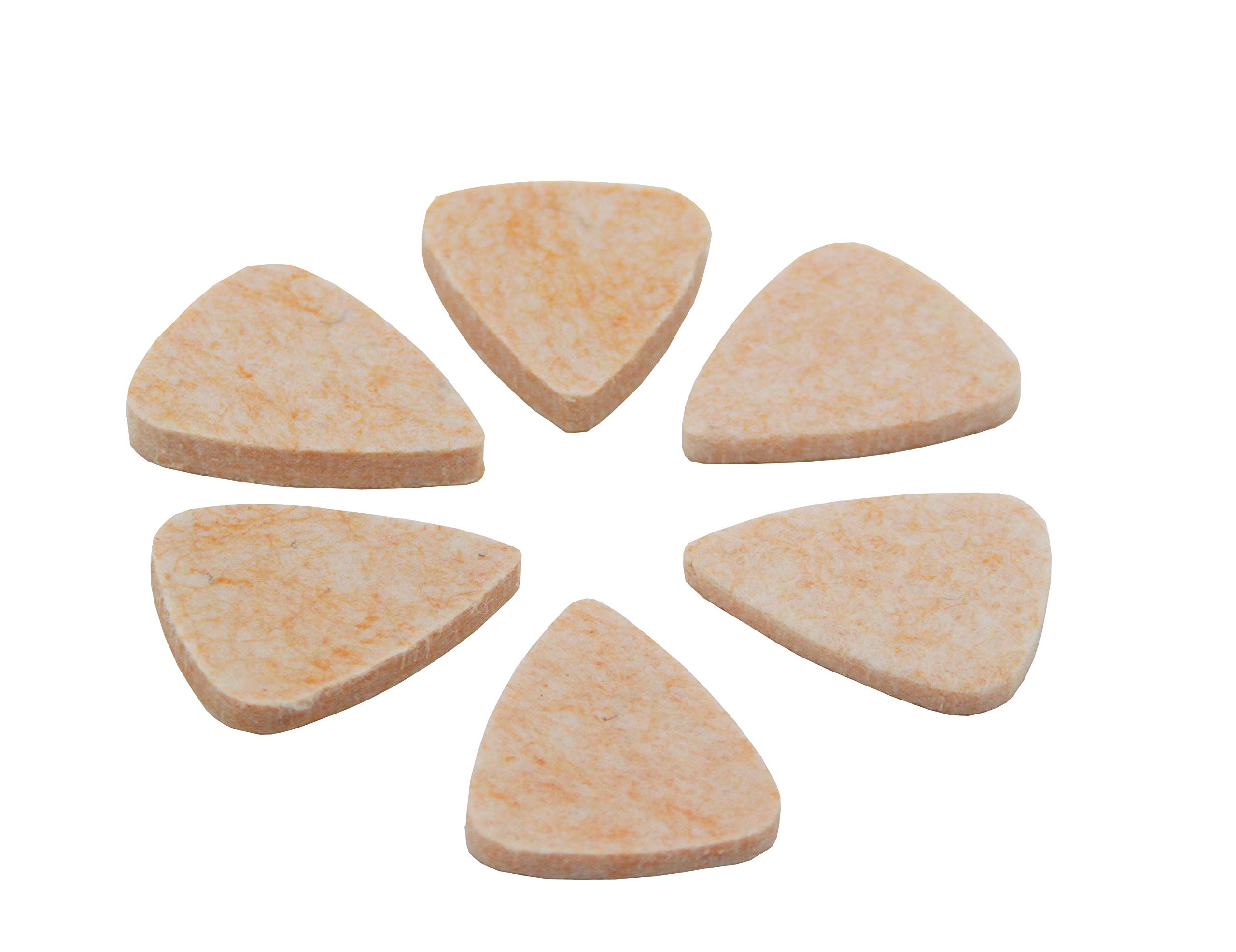FixtureDisplays® 6-Pack Natural Wool Felt Guitar Picks - Eco-Friendly Soft Plectrums for Acoustic & Electric Guitars (15910-One Rate) - Perfect for Beginners, Recording Studios & Gentle Strumming
