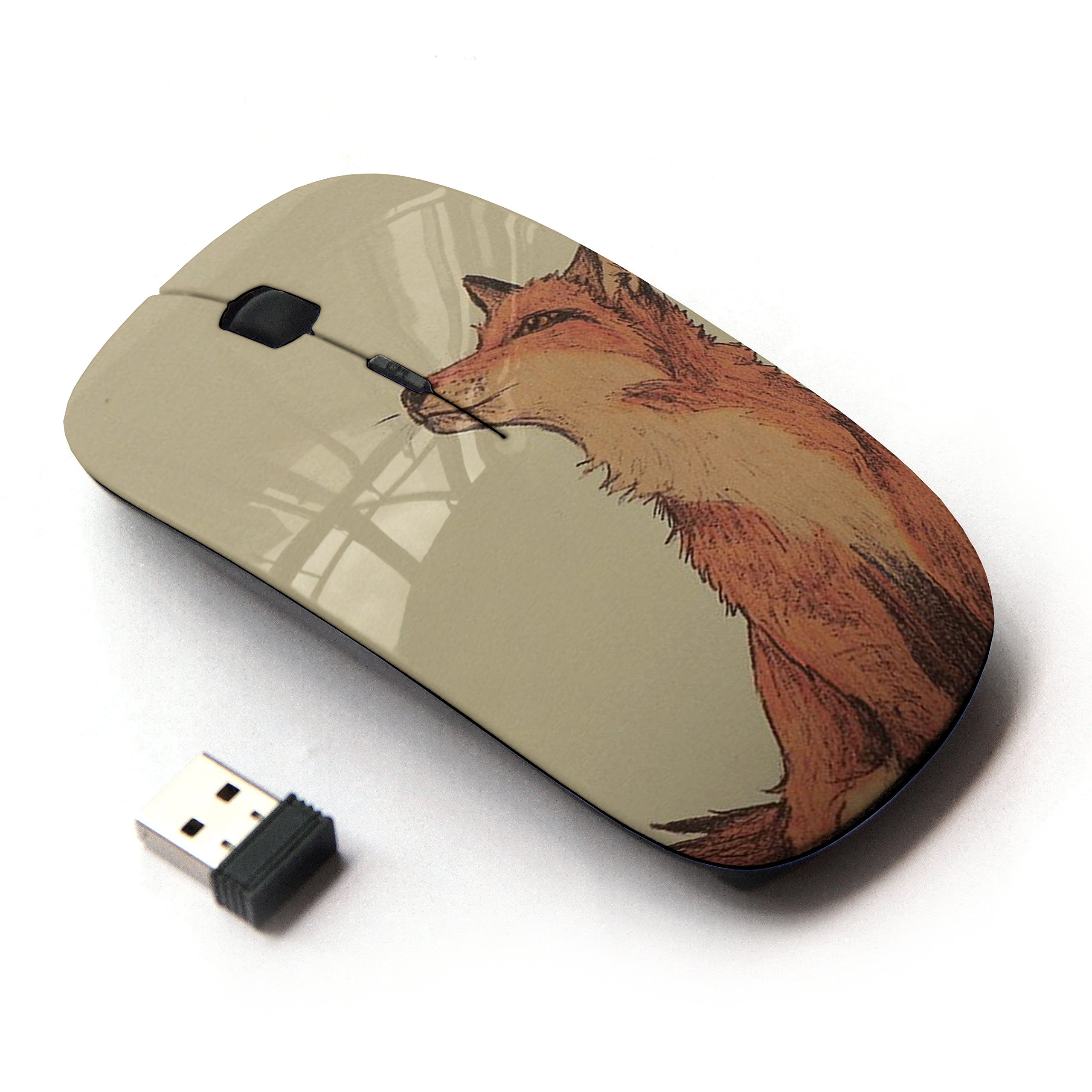 2.4G Wireless Optical Mouse - Cute Fox Design, Red Color, Ergonomic for Comfort - Perfect for Office, Home, and Gaming Use
