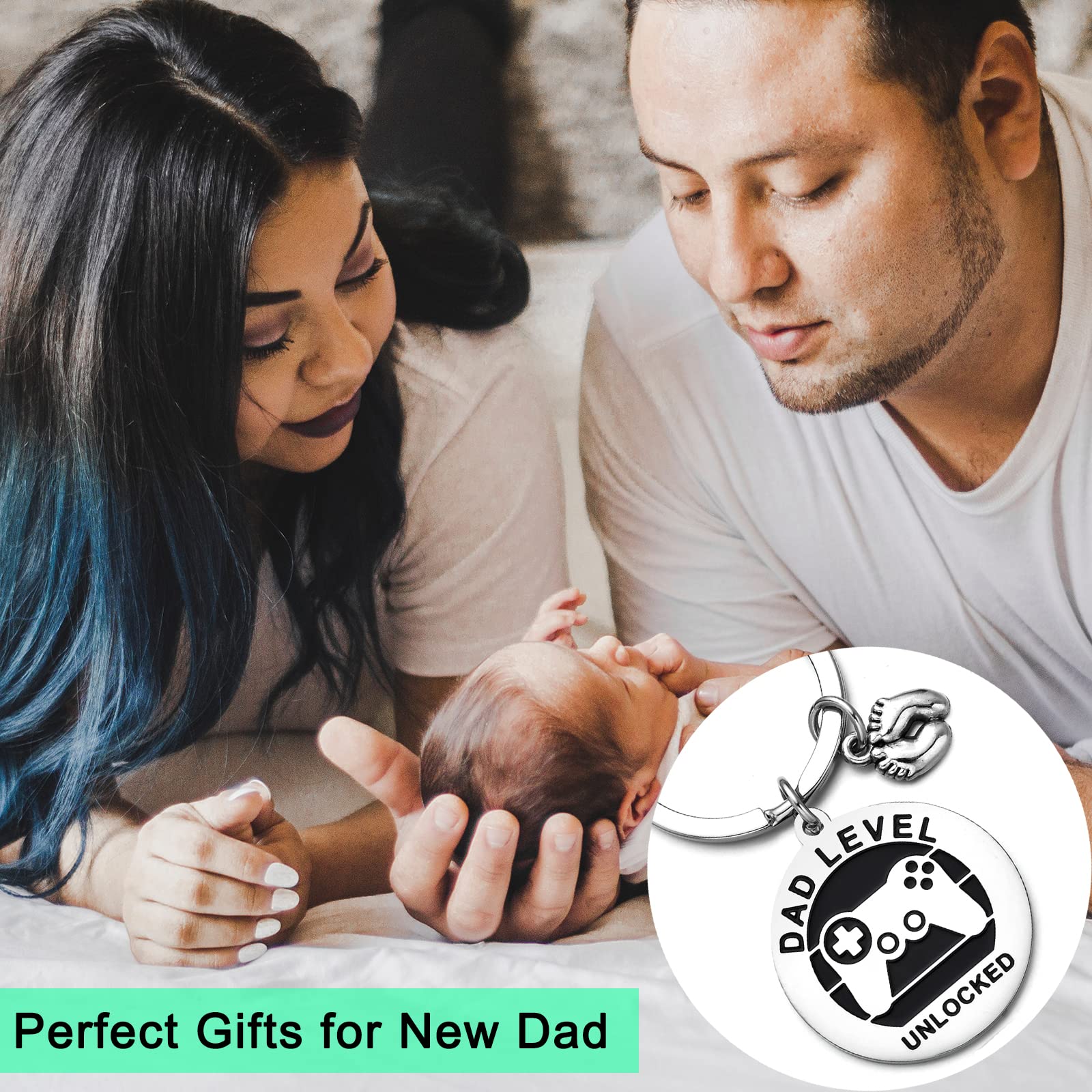 Korotho First Time Dad Keychain - New Uncle & Father's Day Gift for Men, Husband, Daddy & Uncle to Be - Thoughtful Present from Wife & Sister - Perfect for Baby Showers, Birth Announcements & Celebrations