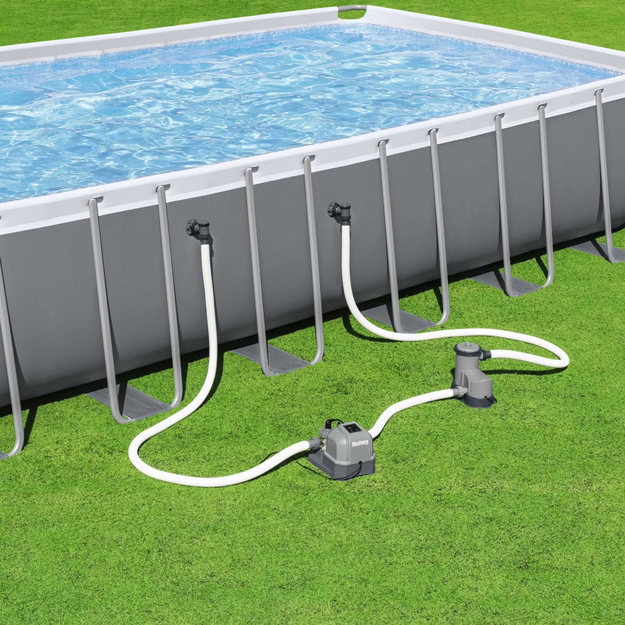 Bestway Flowclear Hydrogenic 6 G/H Digital Self-Cleaning Saltwater Chlorinator with Adapters & pH Test Strips - Above Ground Pool Salt Chlorine Generator System for Easy Water Maintenance & Crystal Clear Swimming