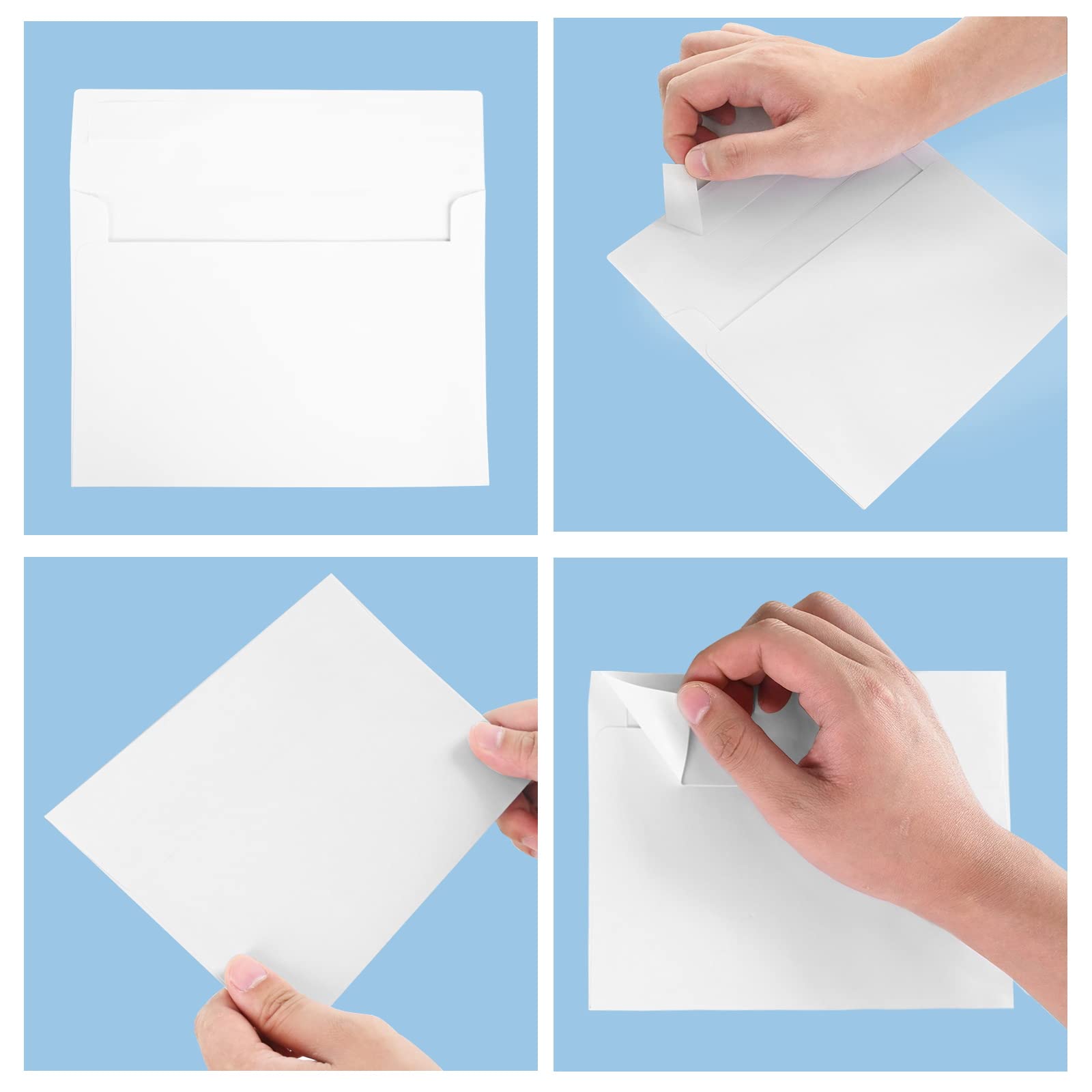 50 Packs 4x6 Self Seal Envelopes - White A4 Printable Invitation Envelopes for Weddings, Greeting Cards, Photos & Mailing | Perfect for DIY Invitations, Business Correspondence & Special Occasions