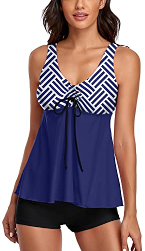 Navy & Stripe Printed