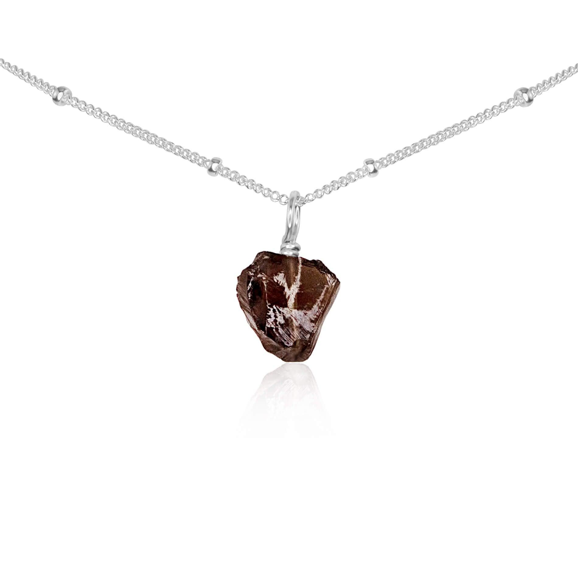 Natural Smoky Quartz Gemstone Pendant Necklace - Elegant Choker for Women | Perfect for Boho Jewelry, Spiritual Healing & Everyday Fashion Accessories