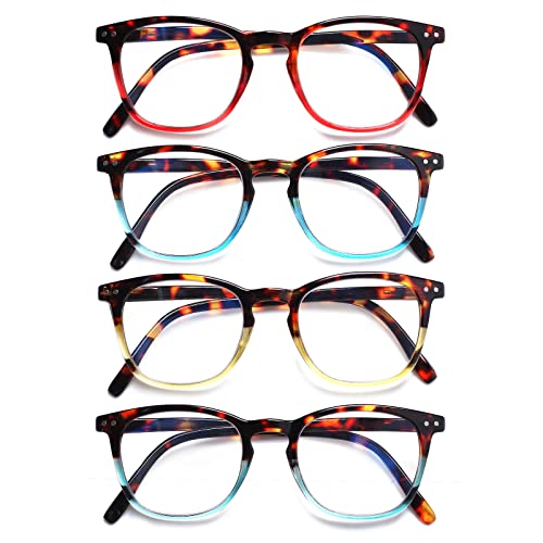 4 Pack Blue Light Blocking Reading Glasses
