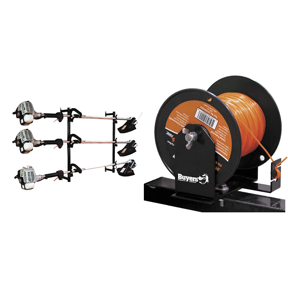 LT12 3-Trimmer Landscape Truck & Trailer Enclosed Rack with Trimmer Line Spool Bracket - Heavy Duty Storage Solution for Professional Landscaping Equipment | Perfect for Commercial Lawn Care & Landscaping Businesses