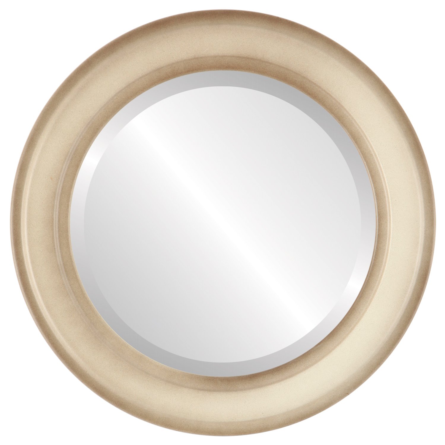 OVALCREST 28x28 Round Beveled Wall Mirror - Wright Style Taupe Framed Mirror for Living Room, Bedroom & Entryway Decor - Home Decorative Accent Mirror