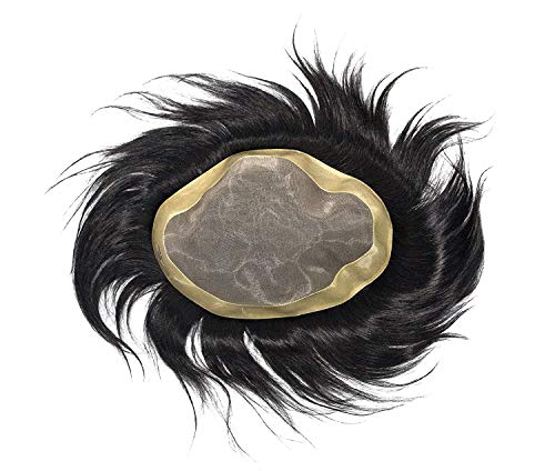Premium Dark Brown Hair Wig Patch Toupee for Men & Boys - 10x8 Inches with Free Wig Tape, Hair Brush & Clips - Natural Look for Daily Wear, Cosplay & Hair Loss Solutions
