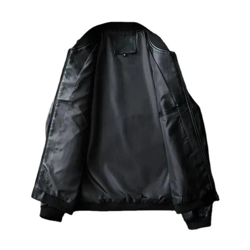 Classic Slim Fit Men's Leather Jacket - Genuine Cowhide Biker Jacket for Men - Stylish Motorcycle Jacket for Casual & Night Out