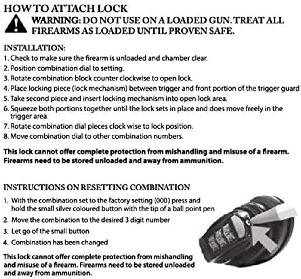 Universal Gun Trigger Lock - 10 Pack, Fits Pistols, Rifles & Shotguns - Secure Firearm Safety for Home, Range & Travel Use