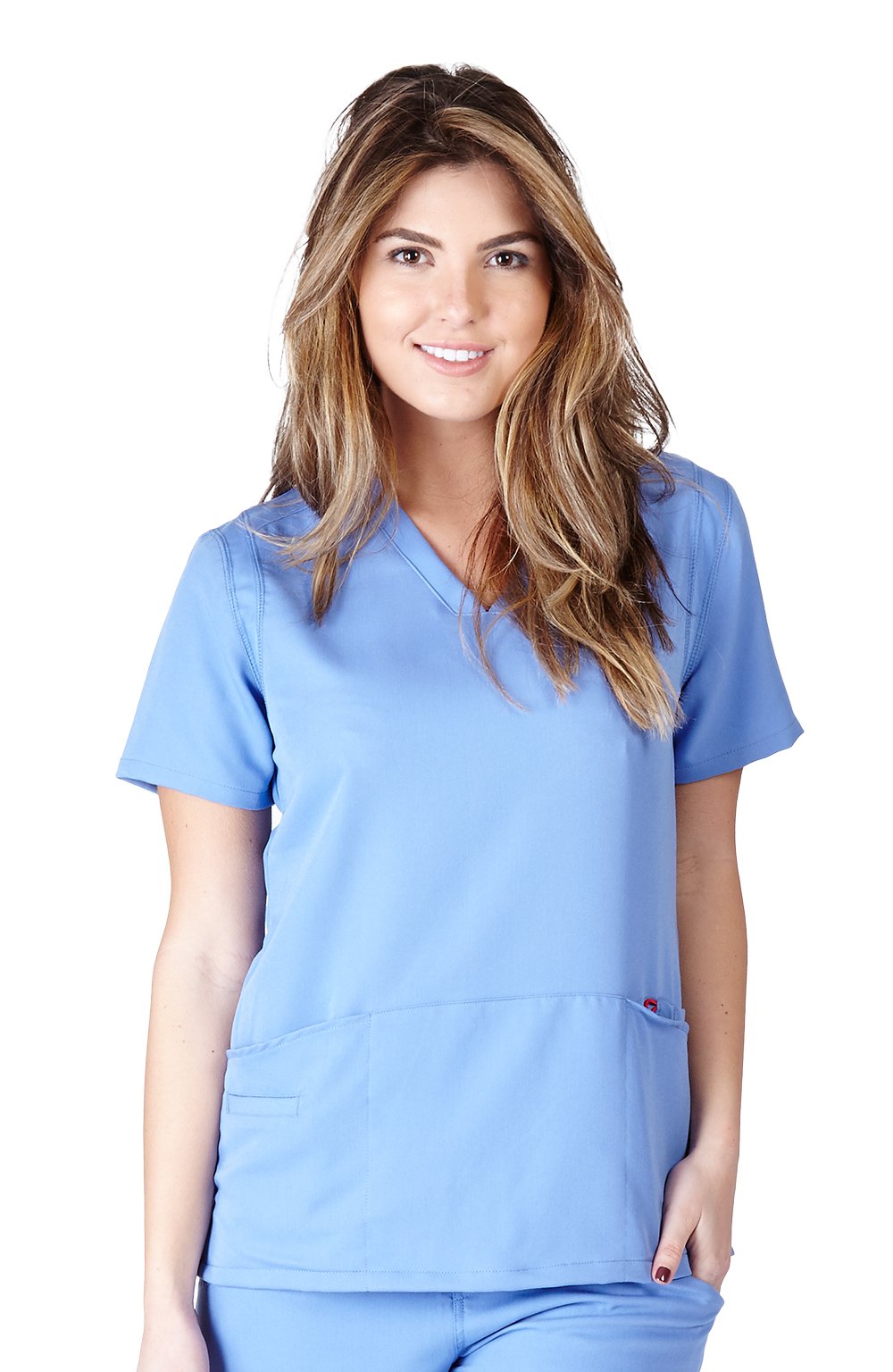Ultra Soft Women's Two Pocket Scrub Top - Comfortable Ceil Blue Medical Uniform for Nurses & Healthcare Professionals | Perfect for Hospital Shifts & Clinical Work