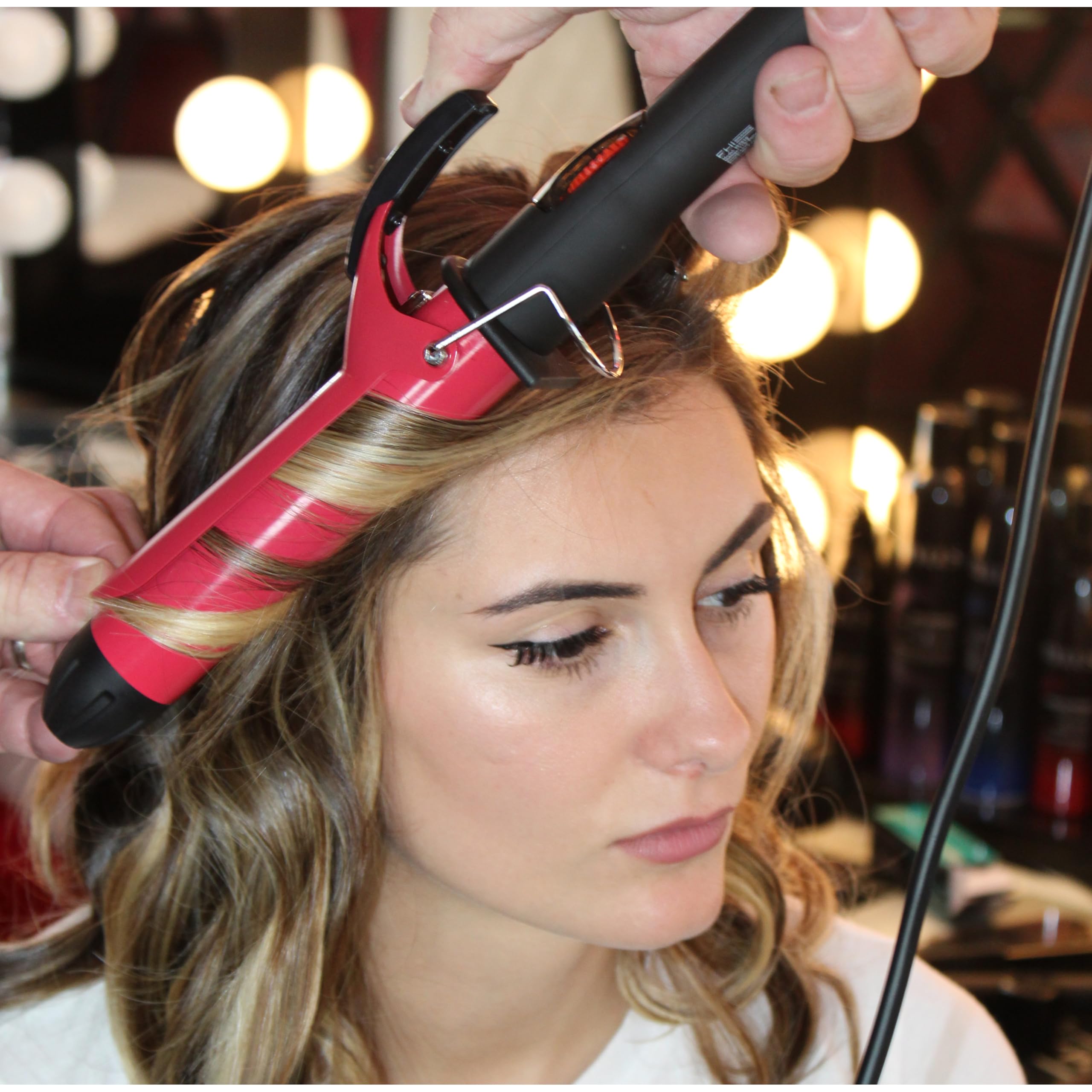 FHI Heat Tourmaline Ceramic Professional Hair Curling Iron - 1 Inch Barrel for Salon-Quality Waves & Curls - Perfect for Home Styling, Weddings & Special Events
