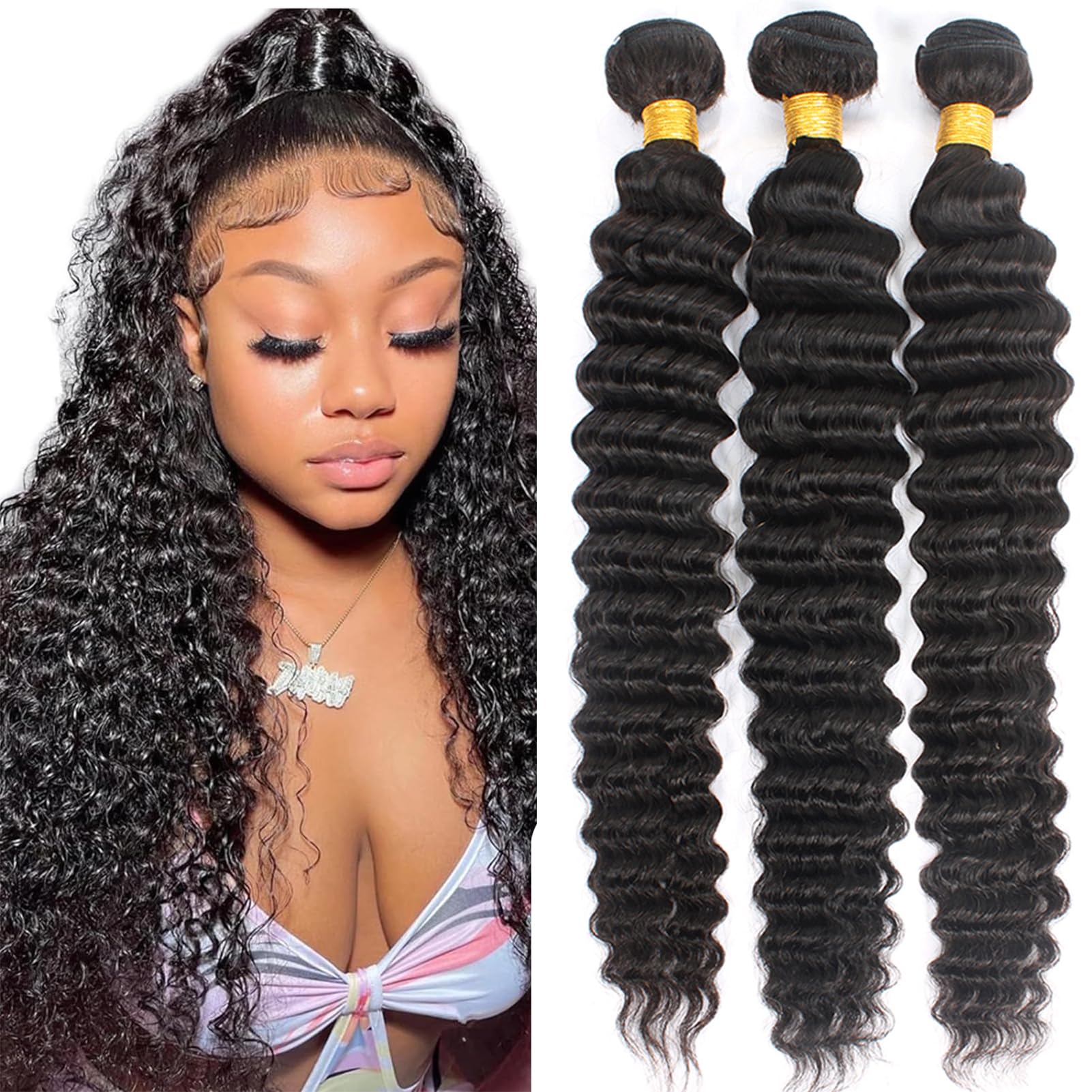 12A Brazilian Virgin Hair Pineapple Deep Wave 3 Bundles 22
