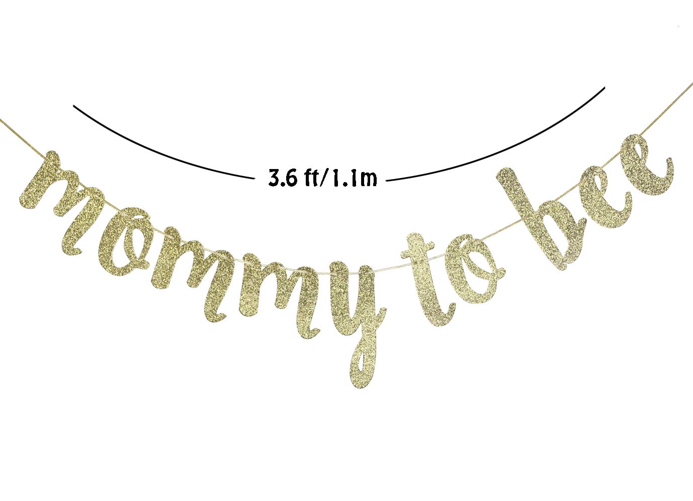 Mommy to Bee Banner Sign - Gold Glitter Baby Shower Decor for Gender Reveal & Birthday Parties | Nursery Wall Decor, Bunting for Bee-Themed Celebrations
