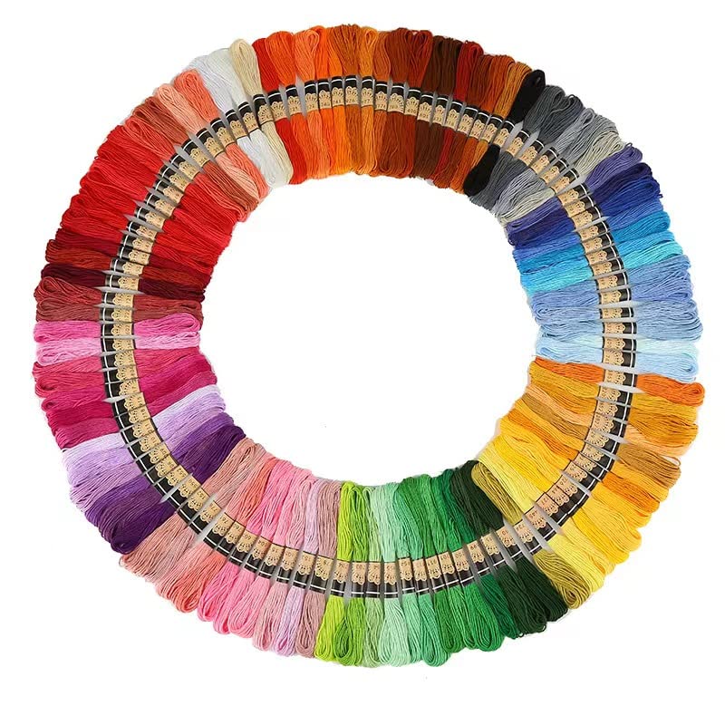 Premium 200-Color Cotton Embroidery Floss Set - Rainbow Cross Stitch Threads, Bracelet Making Yarn, DIY Craft Supplies for Needlework, Scrapbooking & Friendship Bracelets