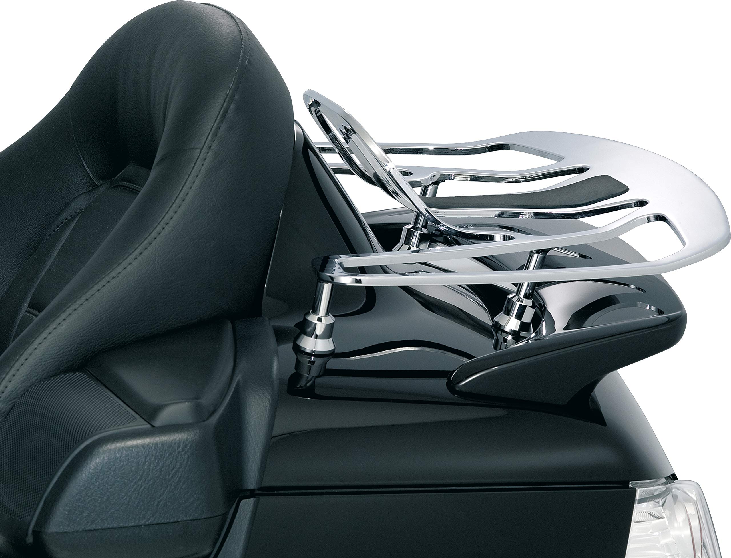 Kuryakyn 7154 Chrome Luggage Rack Risers for 2001-2019 Honda Gold Wing GL1800 Motorcycles | Heavy-Duty Motorcycle Accessories for Touring & Long-Distance Riding