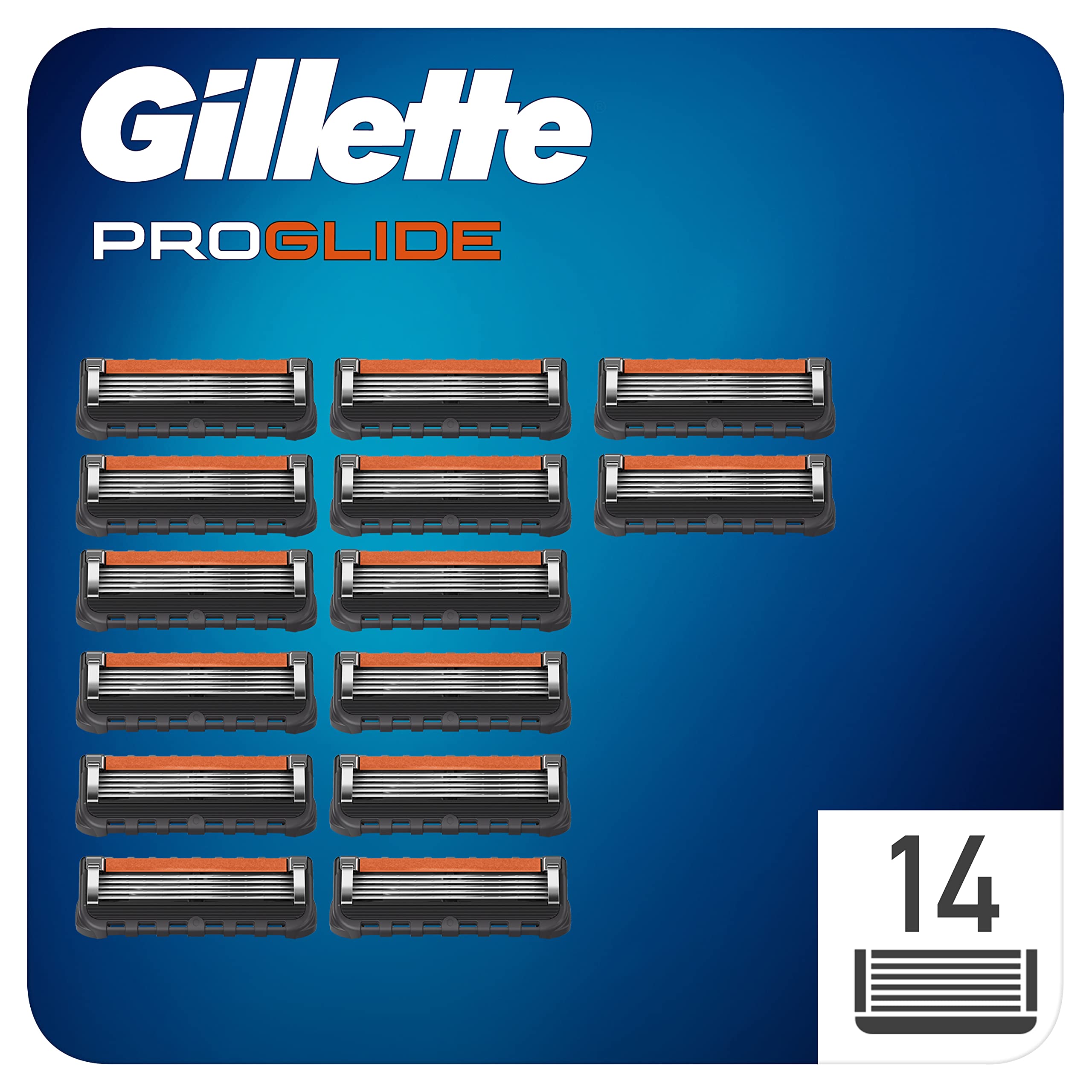 Gillette Fusion ProGlide Men's Razor Blades Refills - 14 Pack with Precision Trimmer | Ultra Smooth Shaving for Sensitive Skin | Perfect for Travel, Gym & Everyday Use