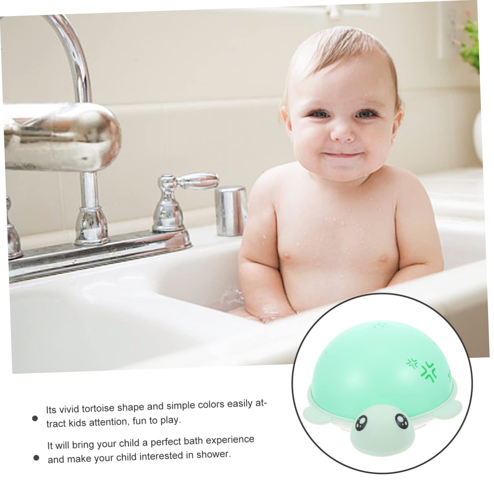 **iFundom 3-Piece Water Spray Turtle Shaped Bath Toys for Kids - Fun Squirt Bath Time Toys for Toddlers & Children - ABS Plastic, Green - Perfect for Bathtub Play & Pool Fun**