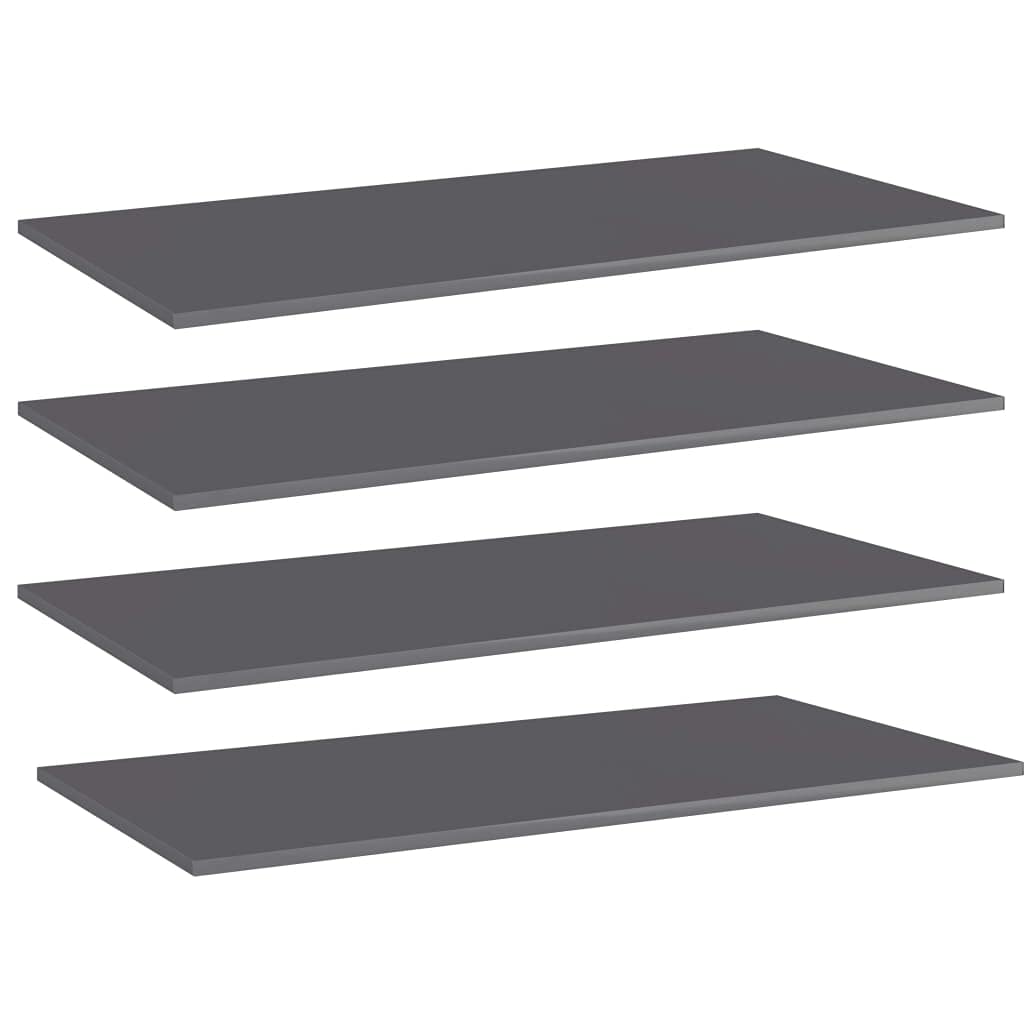 4-Pack High Gloss Gray Bookshelf Replacement Panels - Floating Shelves for Book Storage, Display & Organization - Perfect for Home Office, Living Room & Bedroom Decor (Accessories Not Included)