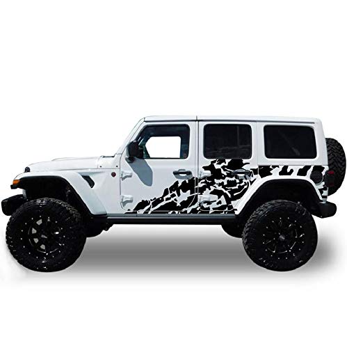 Bubbles Design Vinyl Decal Sticker for Jeep Wrangler JL JK (2007-2020) - 4 Door Big Black Decorative Sticker - Perfect for Car Customization, Off-Road Adventures & Personalization