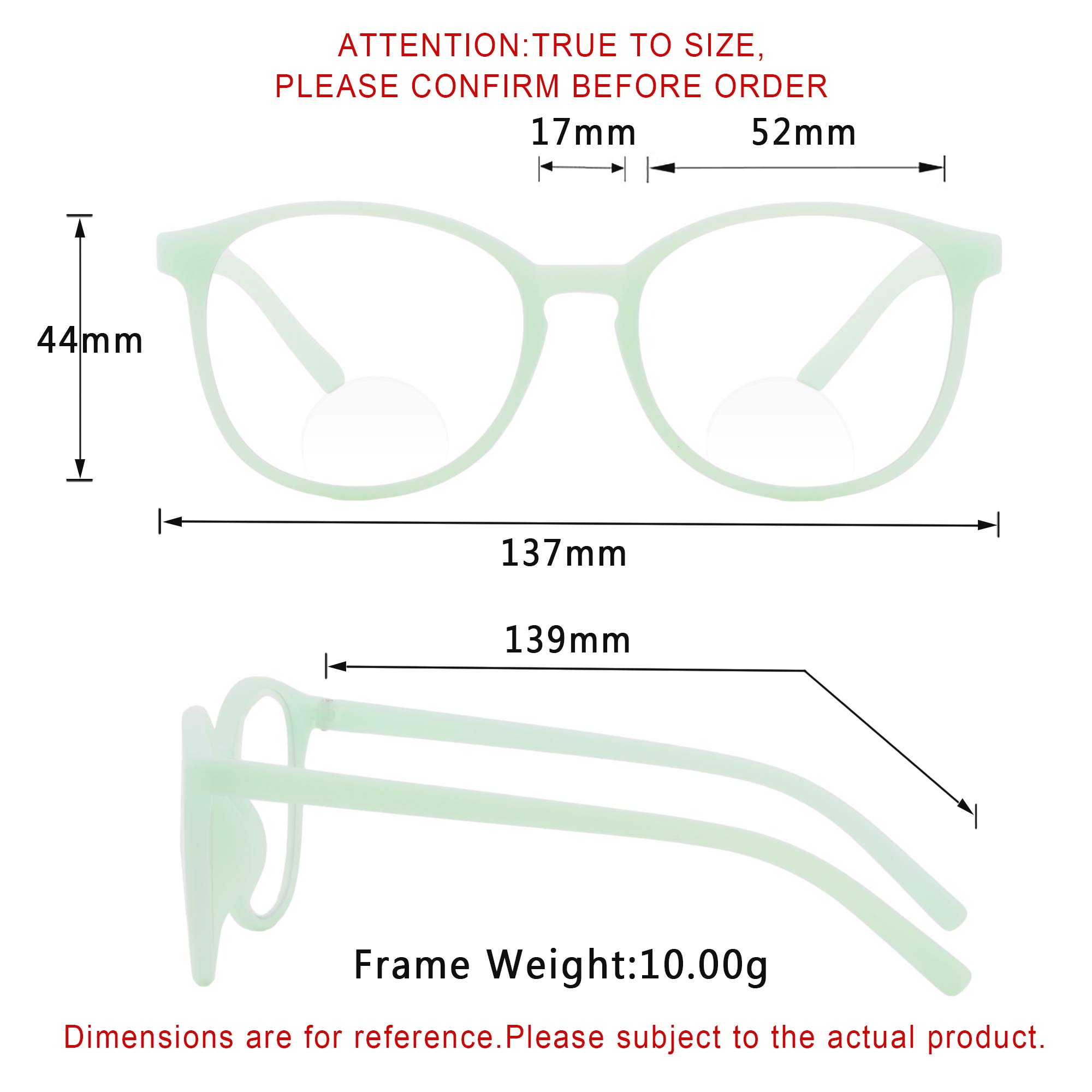 LifeArt Bifocal Reading Glasses for Women & Men - Anti-Eyestrain Lightweight Readers with 1.25X Magnification - Perfect for Reading, Crafts & Computer Work