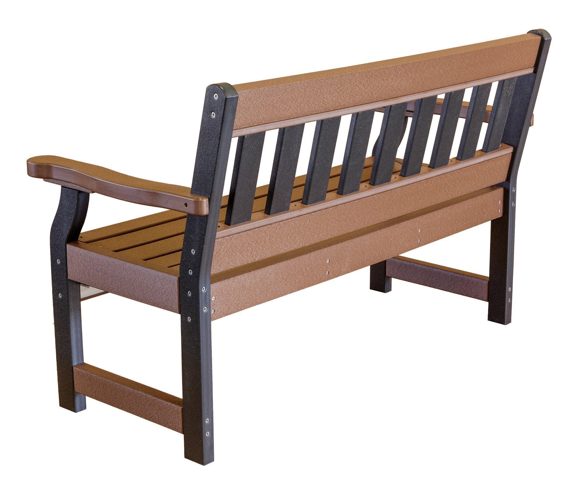 Heritage 4ft. Recycled Plastic Outdoor Garden Bench - Durable Eco-Friendly Patio Seating for Backyard, Deck, and Park Use