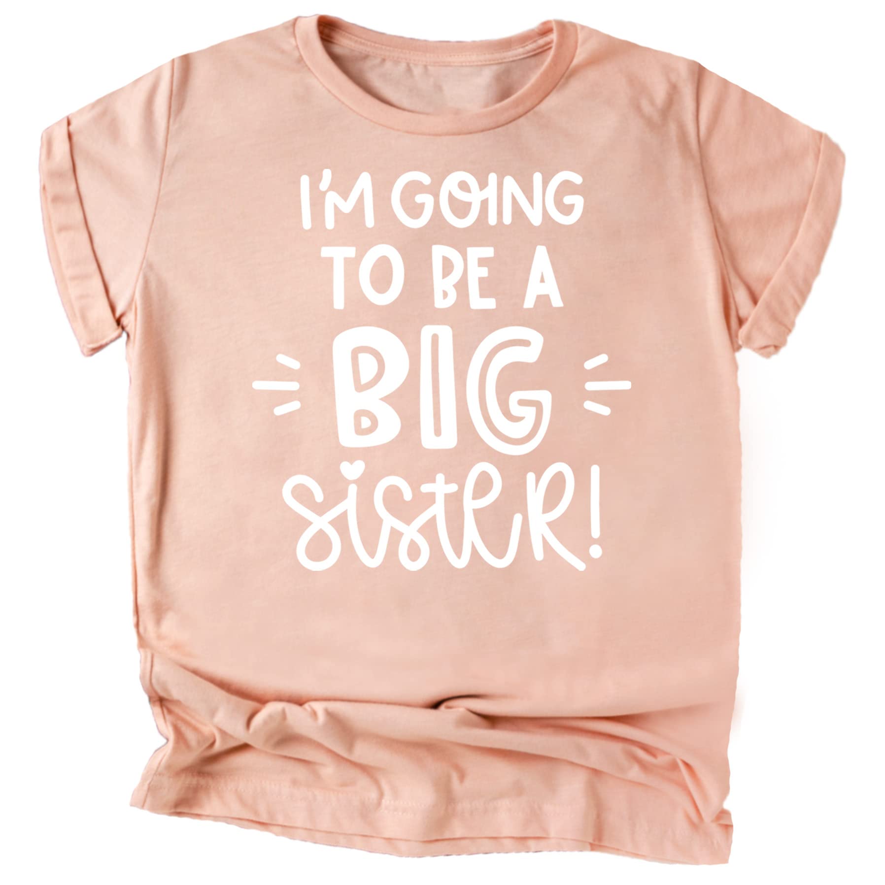 Olive Loves Apple Big Sister Announcement T-Shirt - Cute New Sibling Reveal Outfit for Toddler Girls (I'm Going to Be a Big Sister) - Perfect for Gender Reveal Parties & Newborn Photoshoots