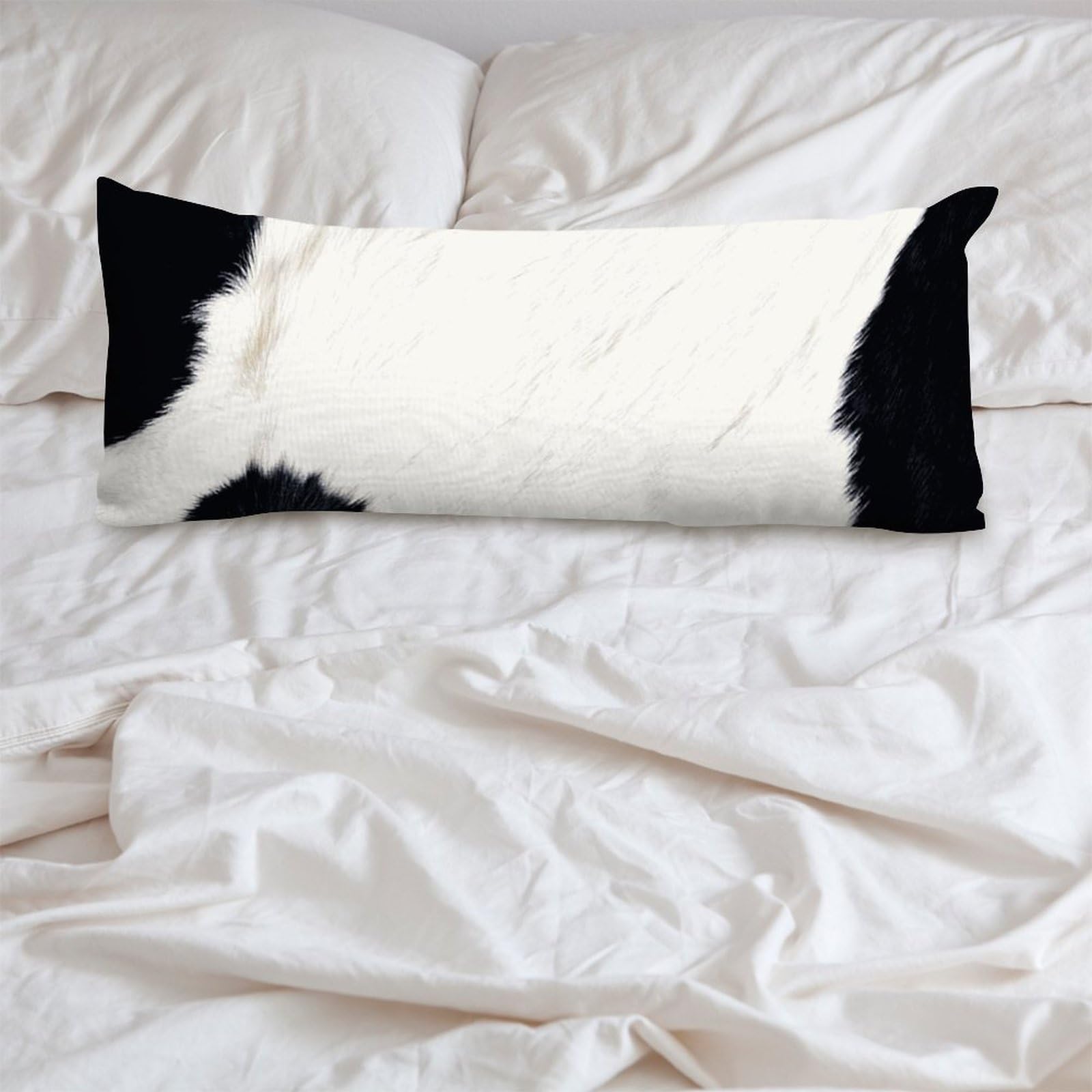 Cow Print Body Pillow Cover 20x54 Inches - Soft & Breathable Pillowcase with Hidden Zipper for Hair & Skin Care - Perfect for Anime Fans, Pregnancy Support & Bedroom Decor (20