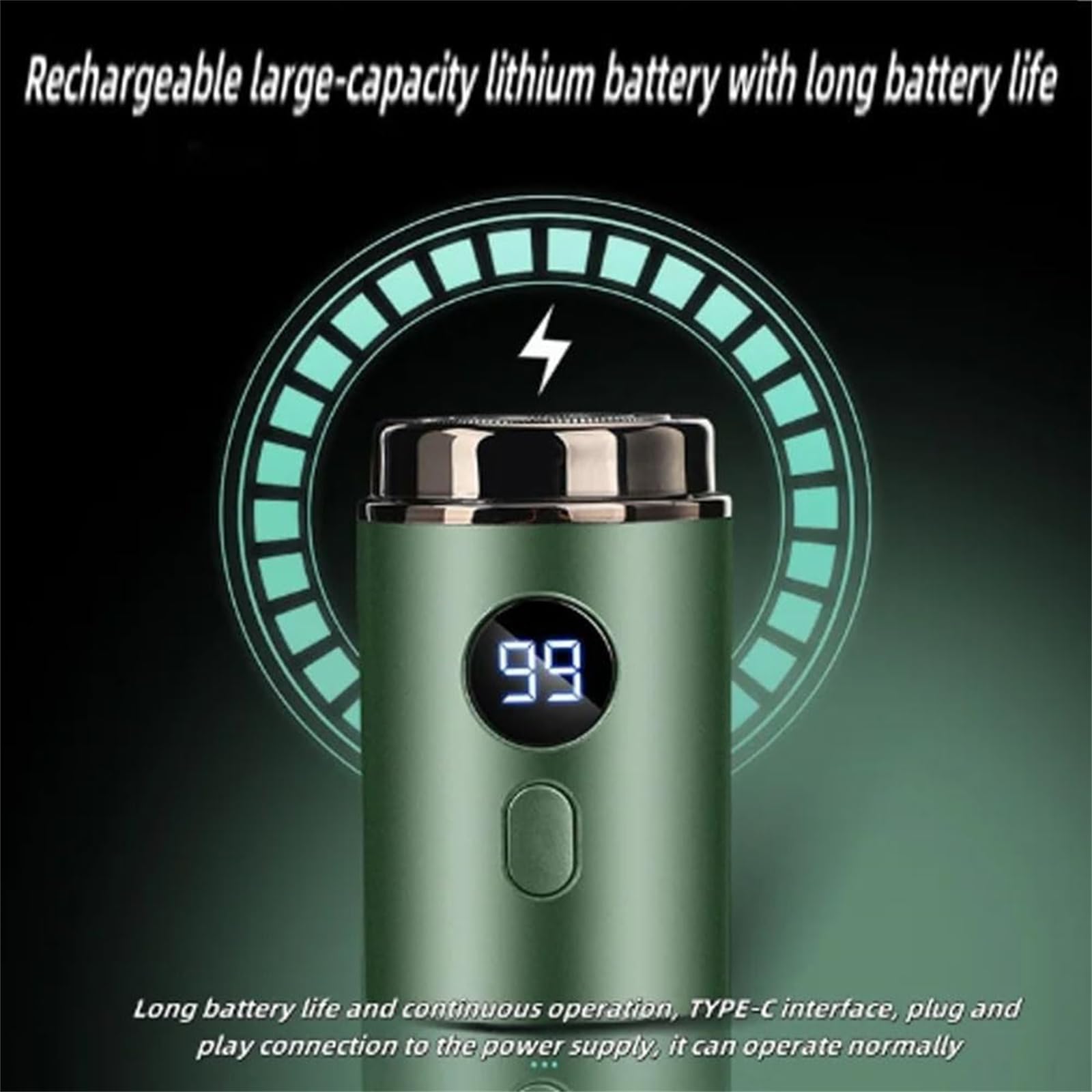 Vishopee Mini Portable Electric Shaver for Men - 3D Floating Head, Cordless Travel Shaver, USB Rechargeable, Smooth & Painless Shaving - Perfect for Home, Office & Travel (Gold)