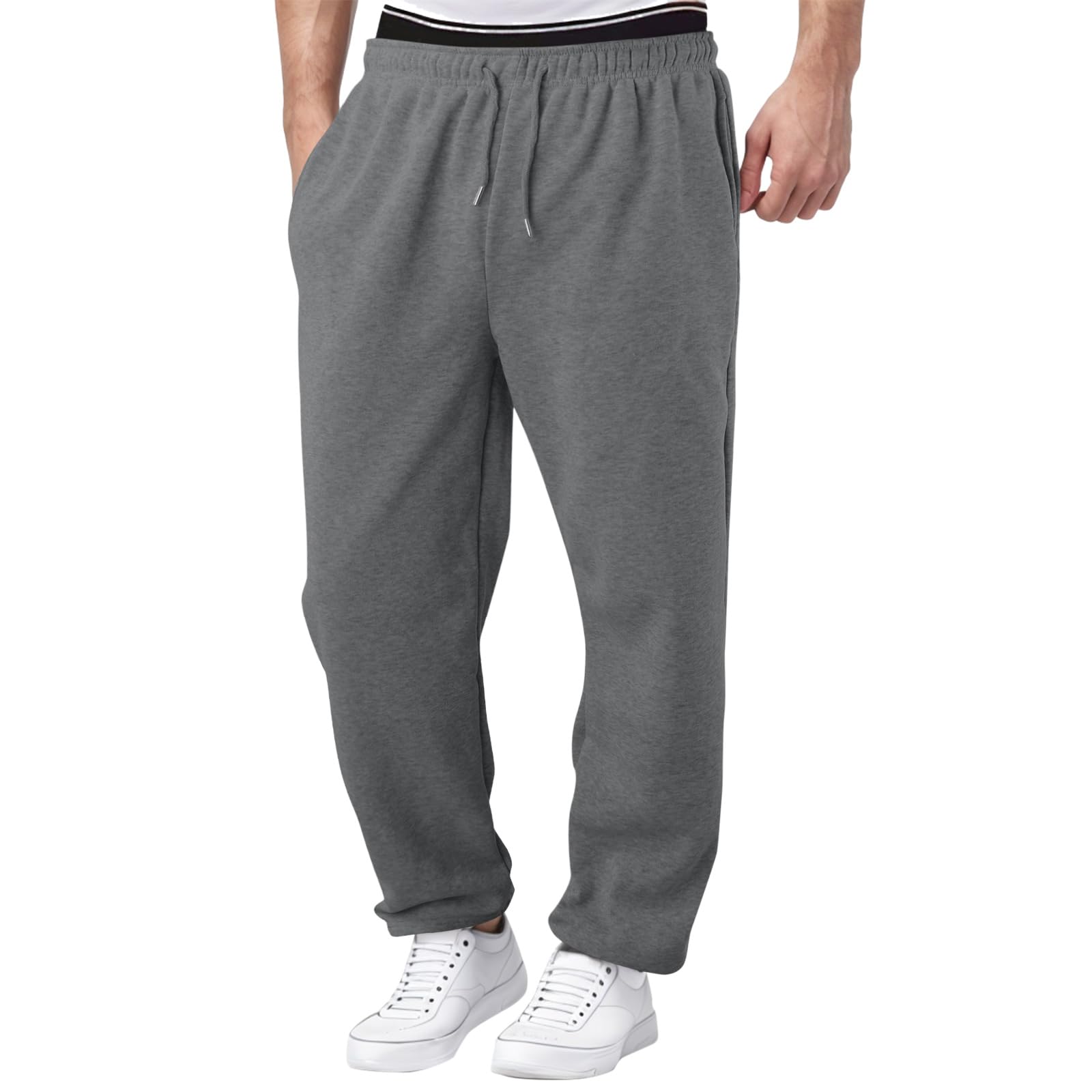 Men's Lightweight Fleece-Lined Jogger Pants with Pockets - Comfortable Cotton Workout Sweatpants for Yoga, Running & Casual Wear