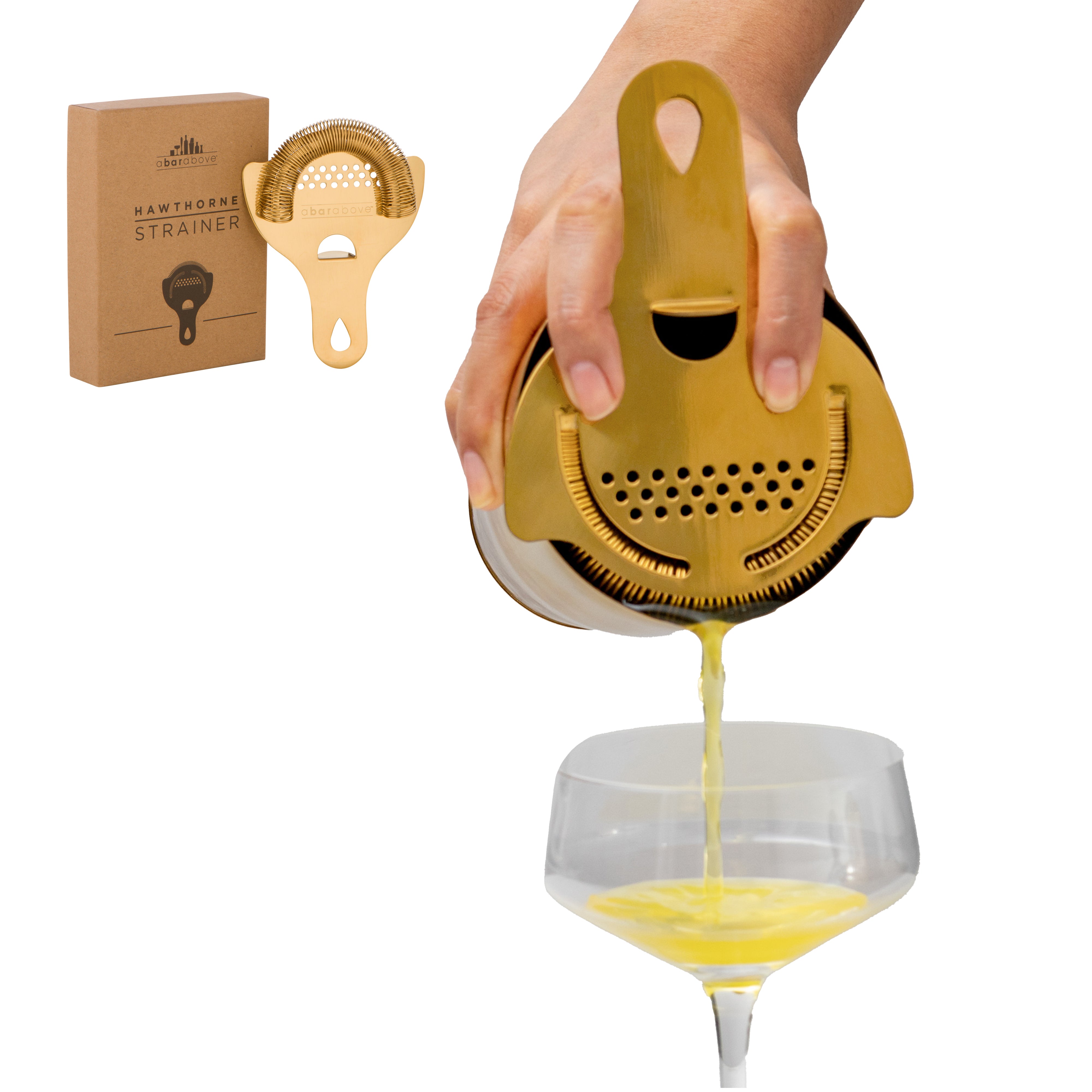 Premium Gold Hawthorne Strainer - Fine Mesh Tea Infuser for Loose Leaf Tea, Herbs & Spices - Perfect for Tea Lovers, Home Brewing & Kitchen Use