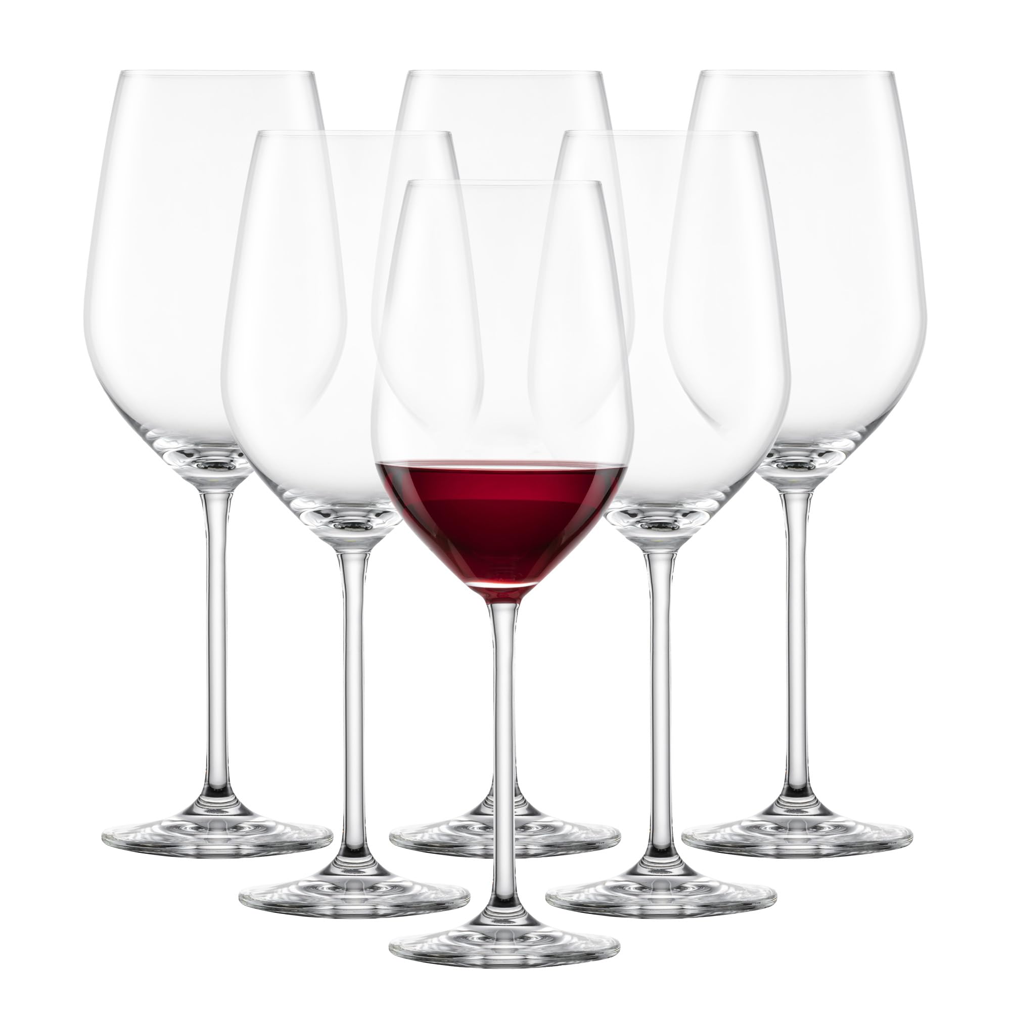 Premium SCHOTT ZWIESEL Fortissimo Bordeaux Red Wine Glasses Set of 6 - 22oz German Tritan Crystal Wine Glasses for Cabernet, Merlot & Pinot Noir - Dishwasher Safe Stemware for Fine Dining & Home Entertaining
