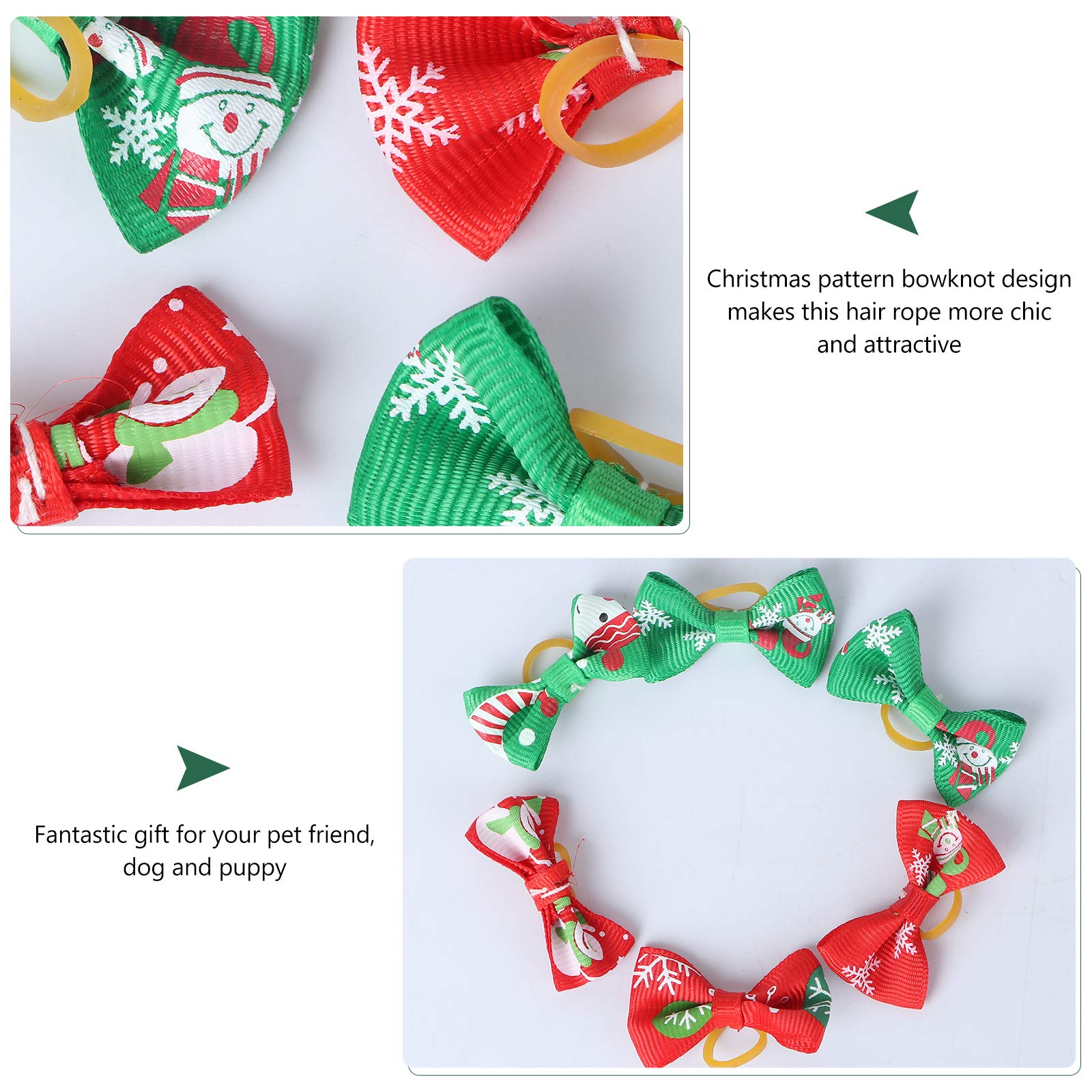 50 Pcs Dog Bows with Clips - Christmas Puppy Hair Accessories for Grooming & Xmas Photos