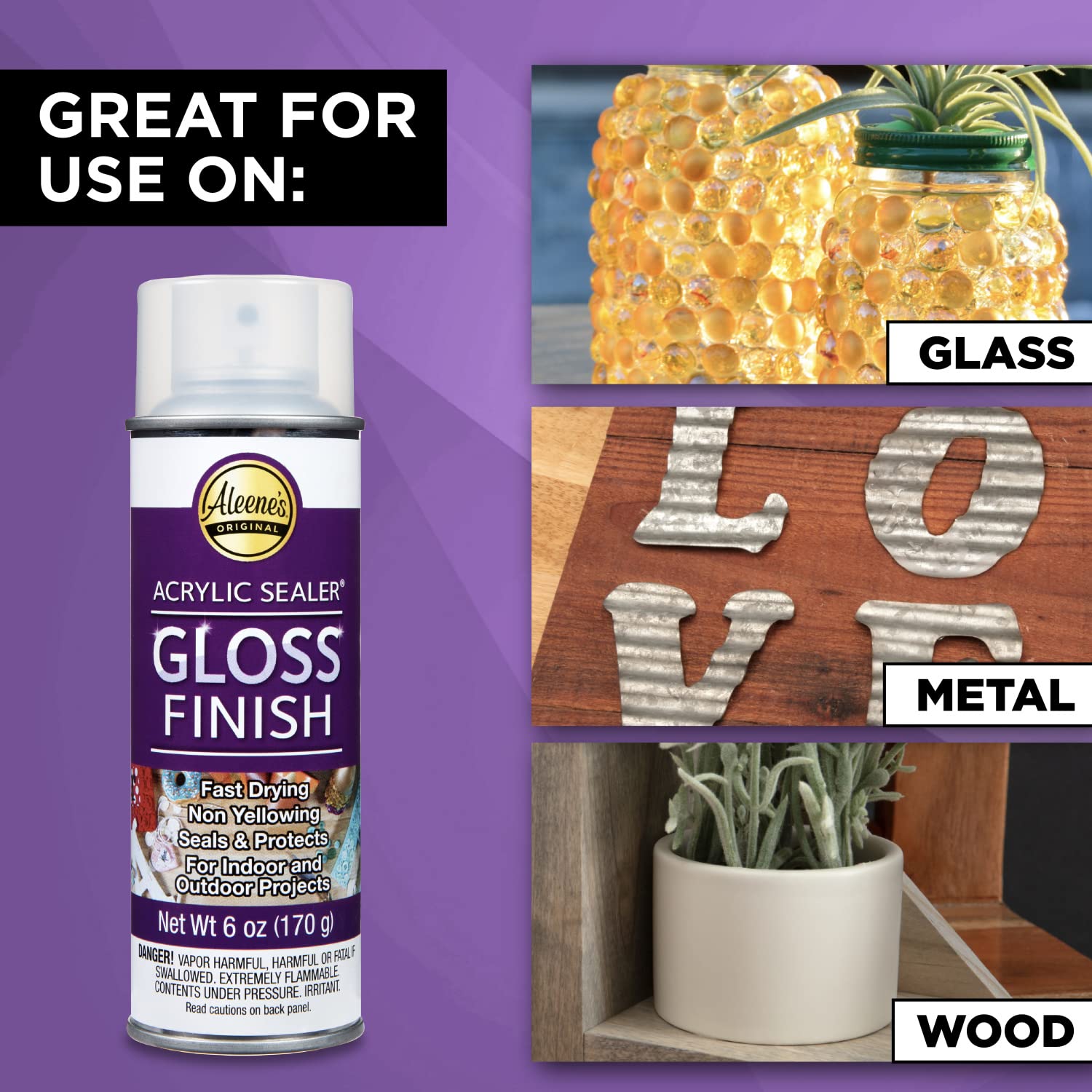 Best Aleene's Spray 6 oz. 3 Pack Clear Gloss Acrylic Sealer for Crafts, DIY Projects & Home Decor - Waterproof Protective Coating for Wood, Fabric & Paper
