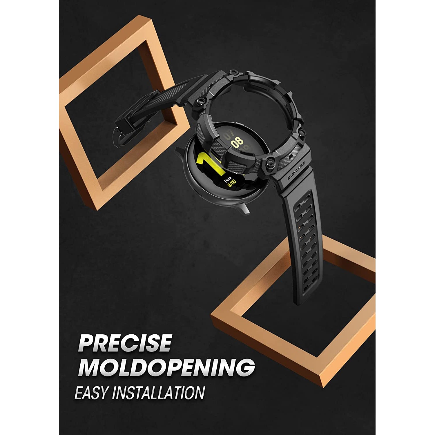 Samsung Galaxy Watch5 44mm Unicorn Beetle Pro Protective Case with Wristband - Black (Open Box) | Durable Smartwatch Cover for Running, Gym & Outdoor Activities