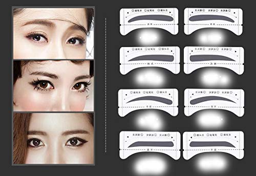 32 Pairs Eyebrow Stencils Kit - 4 Styles (Natural, Korean, Curved, Flat) - Perfect Makeup Tool for Beginners & Professionals - Ideal for Eyebrow Shaping, Microblading Practice, and Daily Makeup Routine