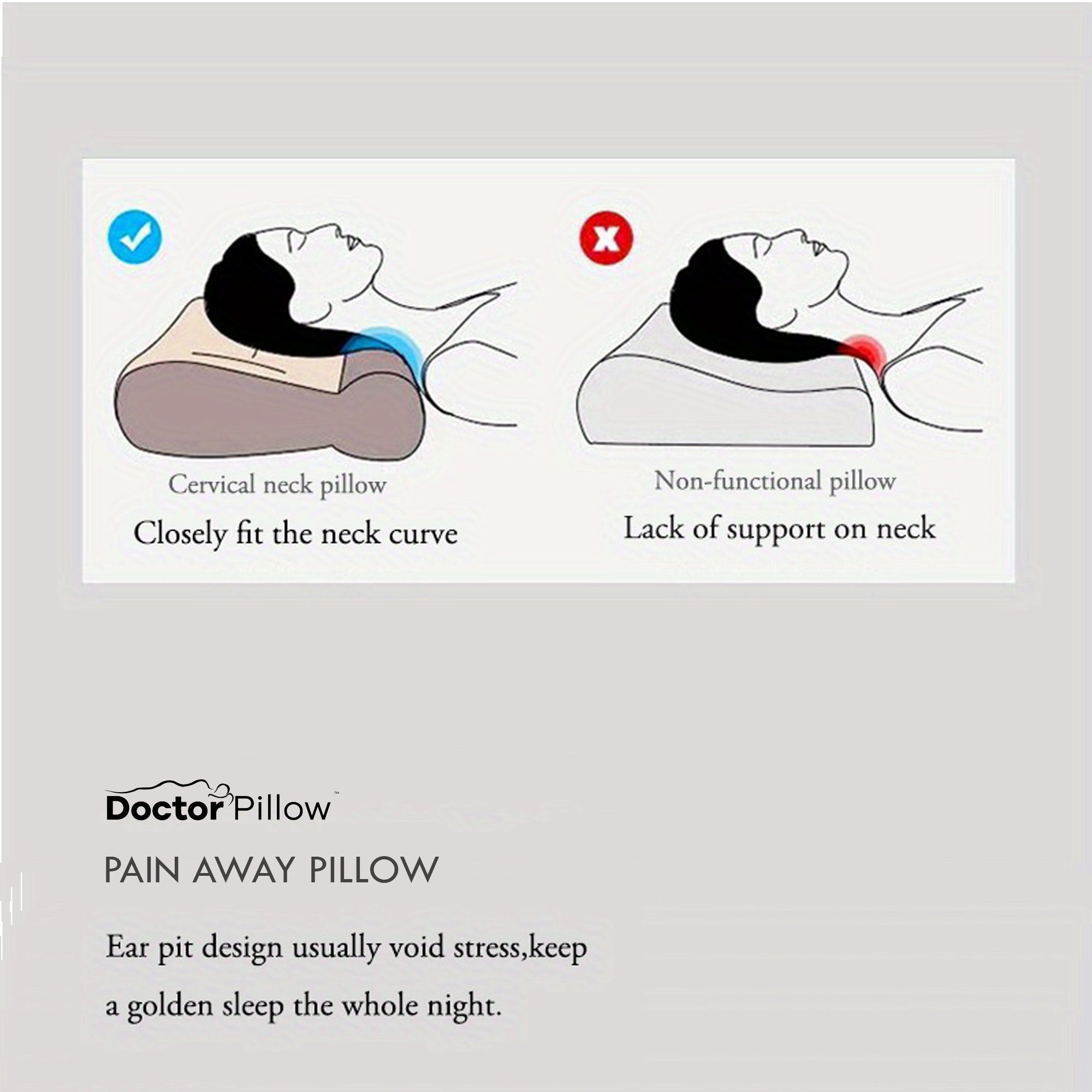 DR PILLOW PAIN AWAY Neck Traction Pillow - Ergonomic Invisible Spring Support for Neck Pain Relief | Perfect for Sleeping, Travel & Office Use