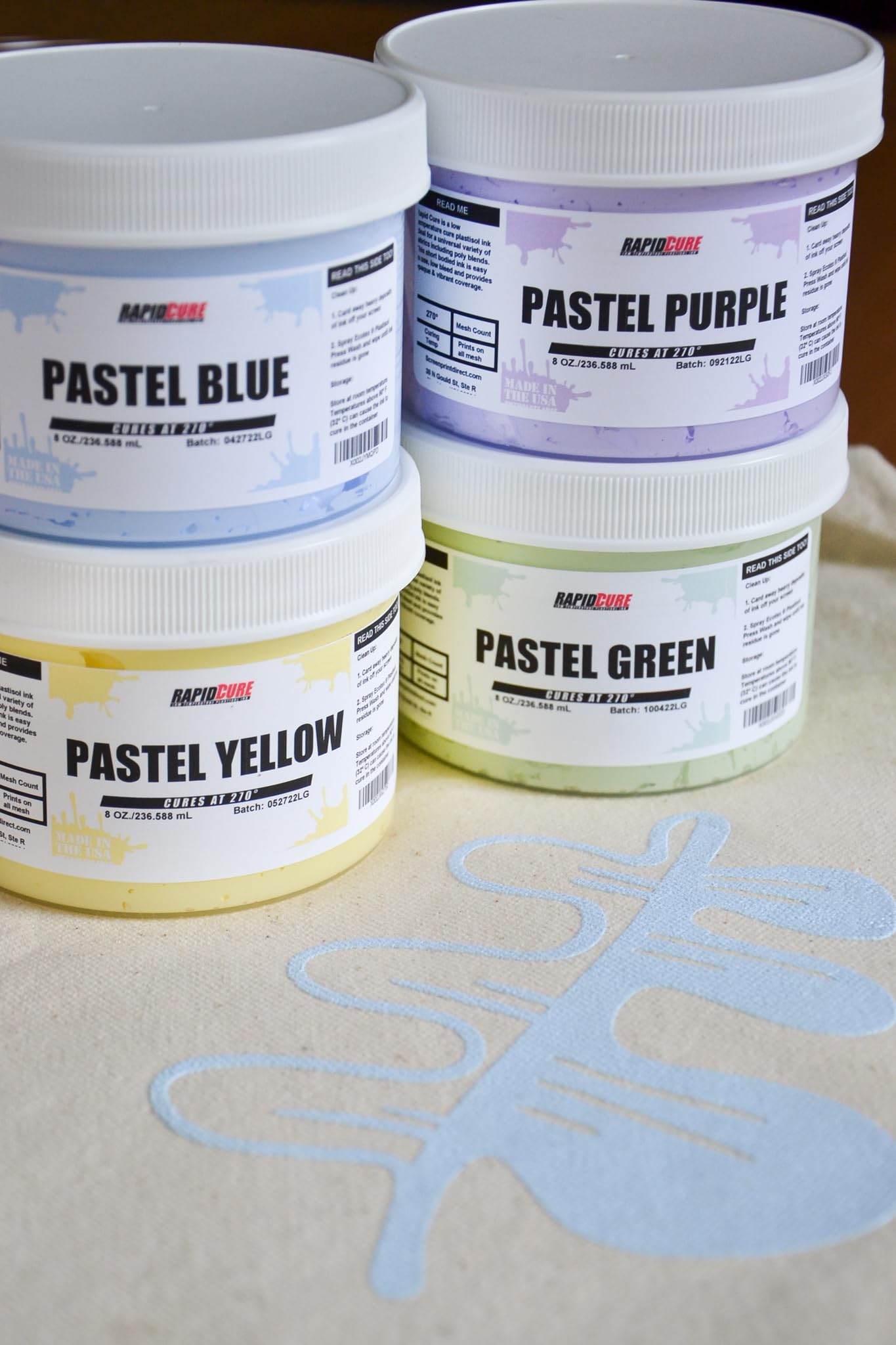 Rapid Cure® Yellow Plastisol Screen Printing Ink (8oz) - High-Quality Fabric & T-Shirt Printing Ink for DIY & Professional Use - Perfect for Custom Apparel, Banners & Textile Projects
