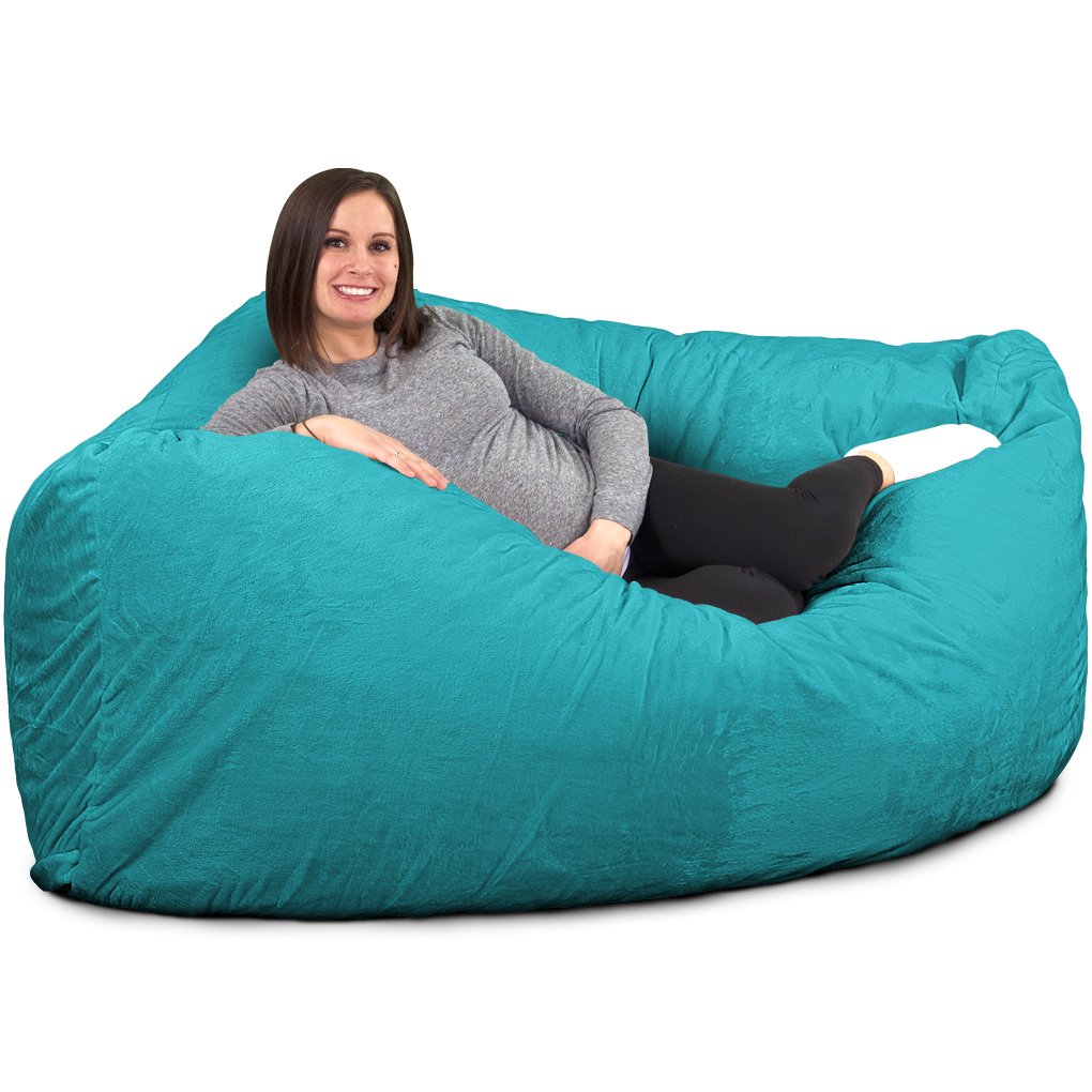ULTIMATE SACK Oversized Bean Bag Chair for Adults - Teal Suede Lounge Furniture | Perfect for Living Room, Game Room & Dorm Relaxation