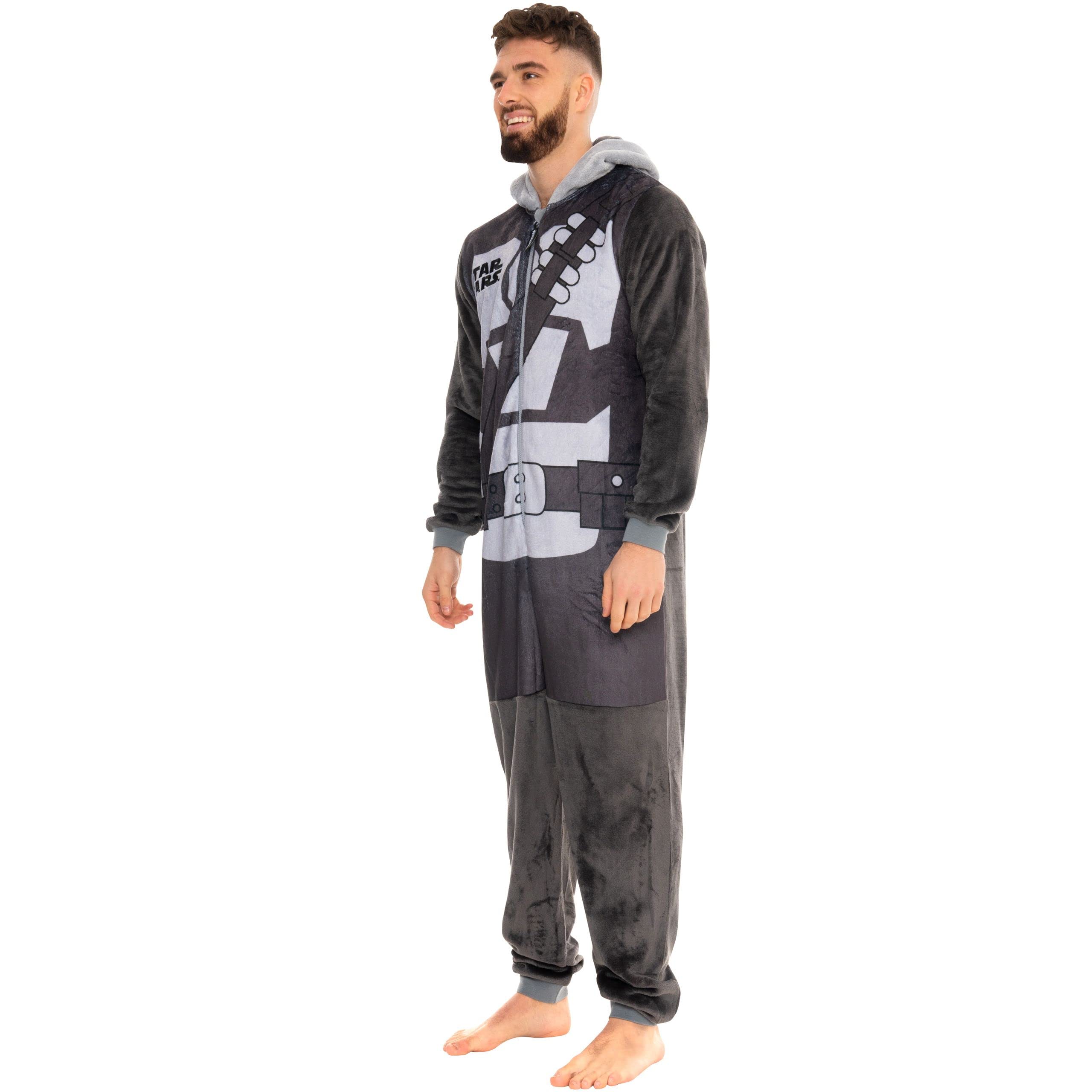 **Star Wars Men's Mandalorian Pajama Onesie - Adult Costume for Halloween, Cosplay & Lounge Wear**