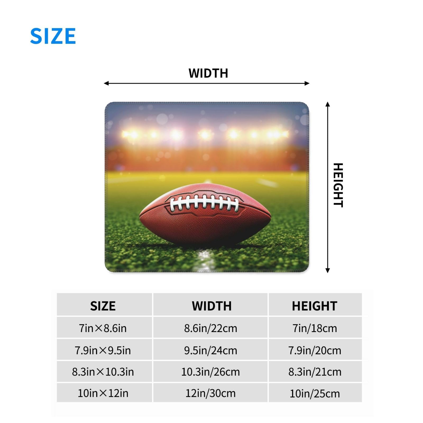 Waterproof Non-Slip Gaming Mouse Pad with American Football Design - Perfect for Office, Computer, and Wireless Mouse Use on Desks | Great for Sports Fans, Gamers, and Workstations