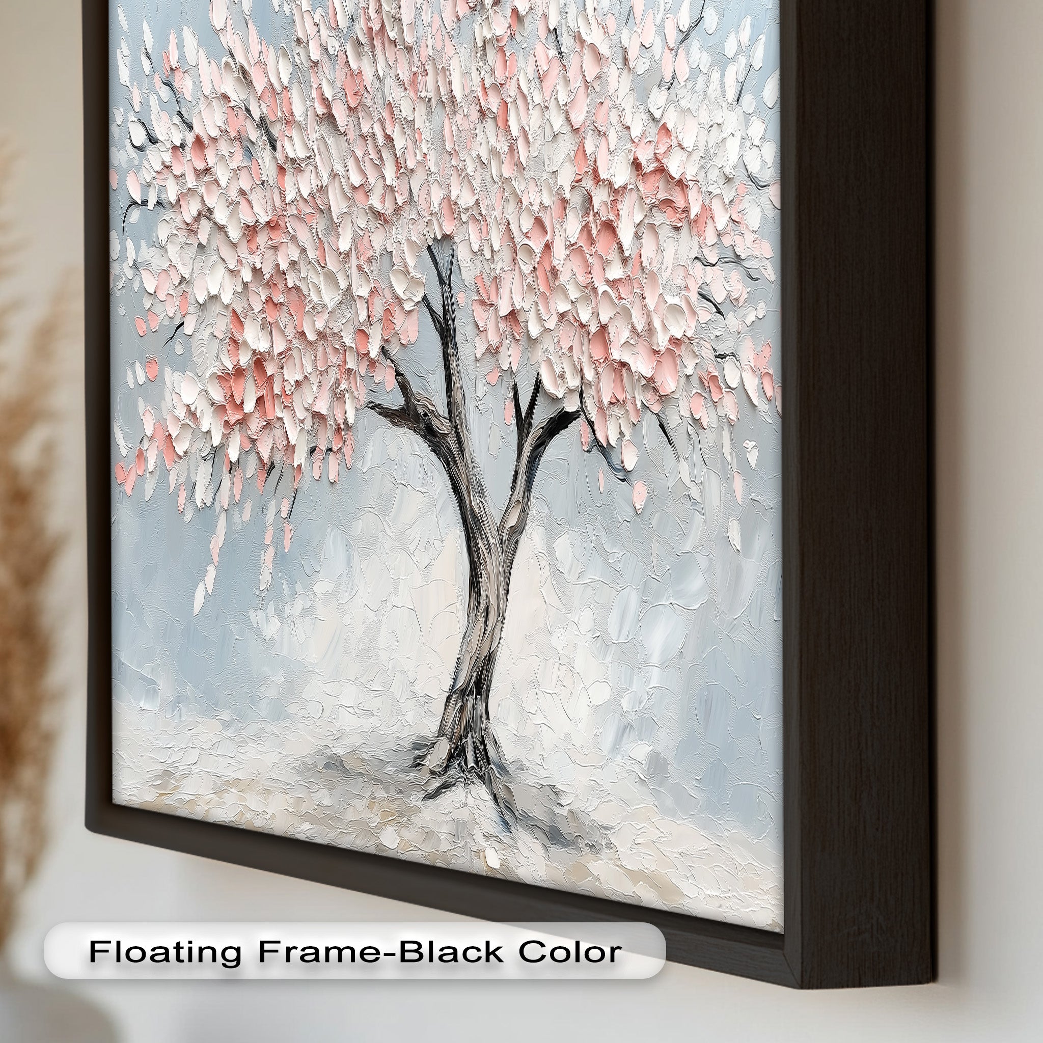 Blossoming Cherry Tree Floral Oil Painting - Handmade Canvas Art for Home Decor, Living Room, Bedroom & Office Wall
