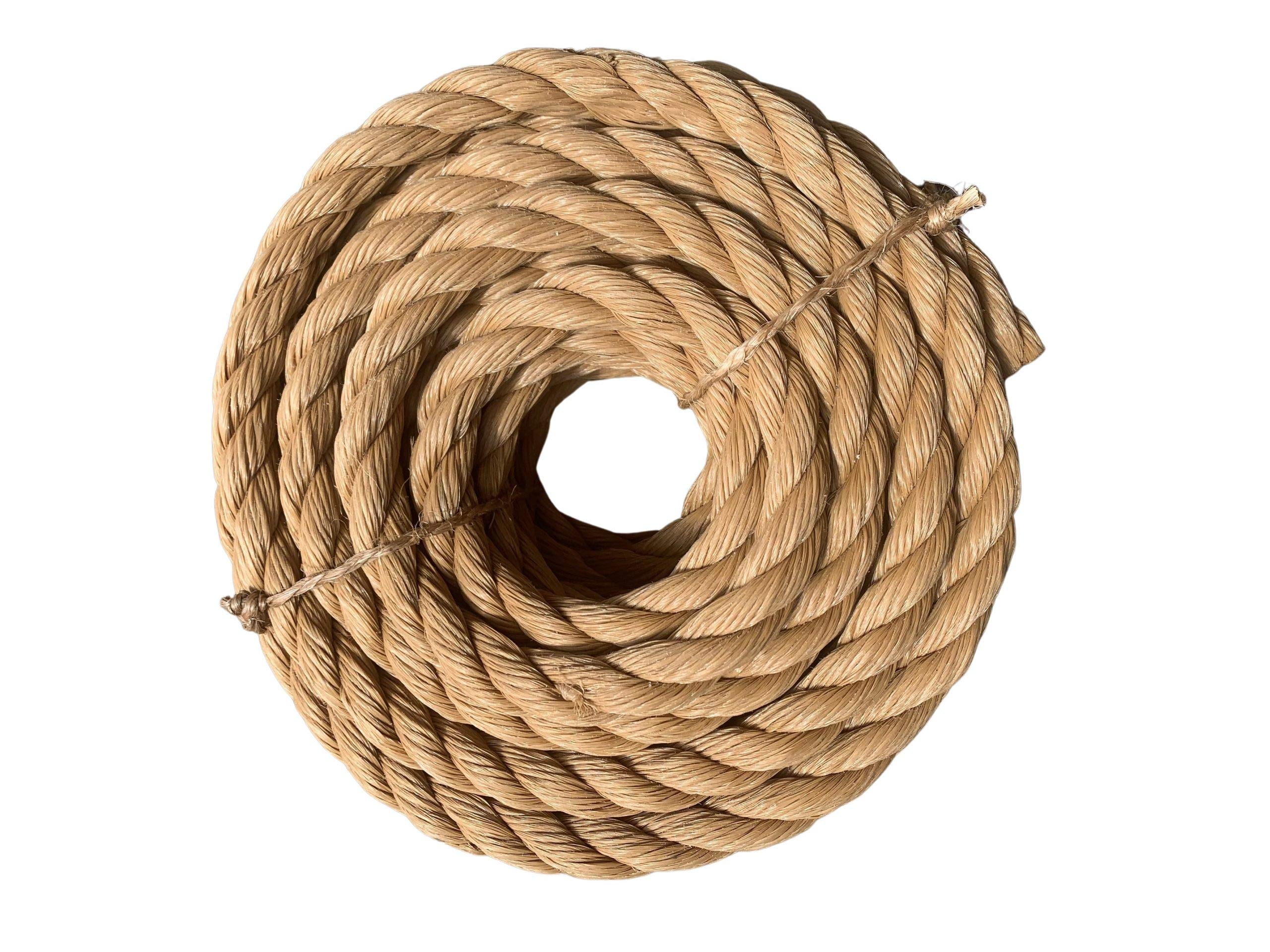 ATERET Twisted ProManila - 1 Inch x 300 Feet Synthetic Polypropylene Rope | 3 Strand Weather-Resistant Cord for Home Decor, Landscaping, DIY Projects | Perfect for Outdoor Use, Camping, and Marine Applications